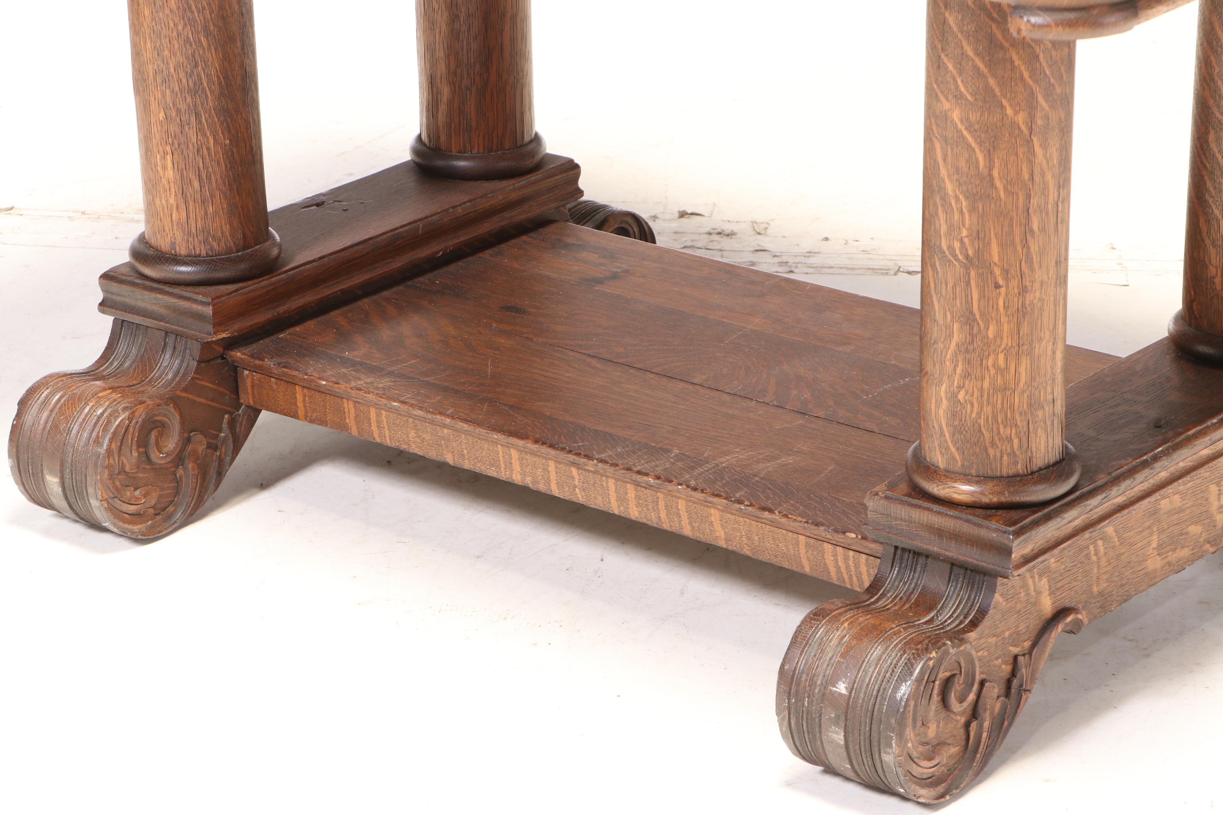 Victorian Oak Writing Table Signed by Diane Ladd from the Movie "Rambling Rose"
