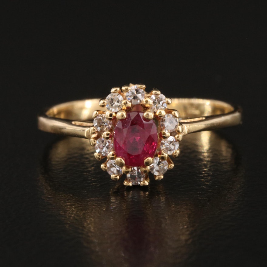 18K Ruby and Diamond Ring