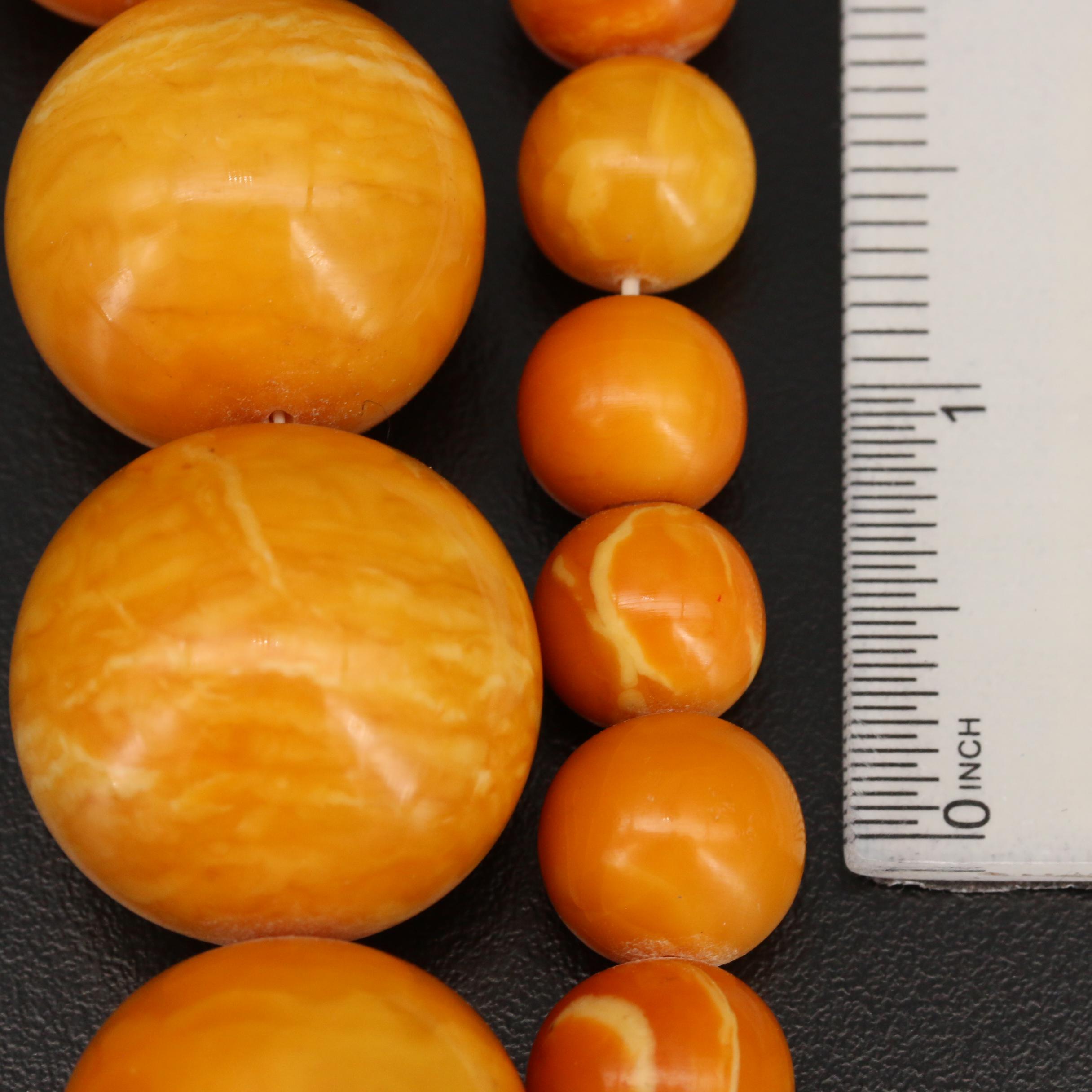 Graduated Mutton Fat Amber Necklace