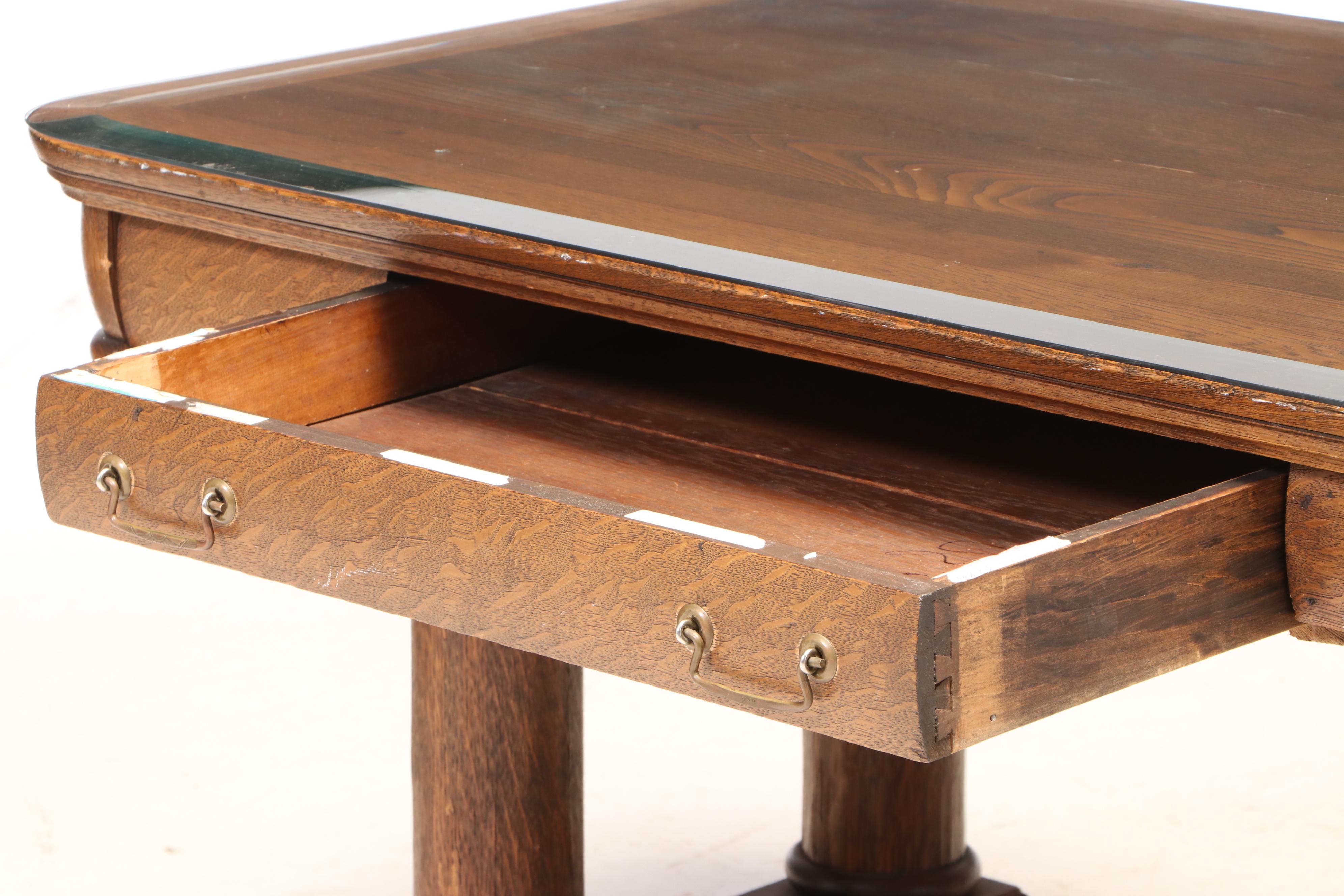 Victorian Oak Writing Table Signed by Diane Ladd from the Movie "Rambling Rose"