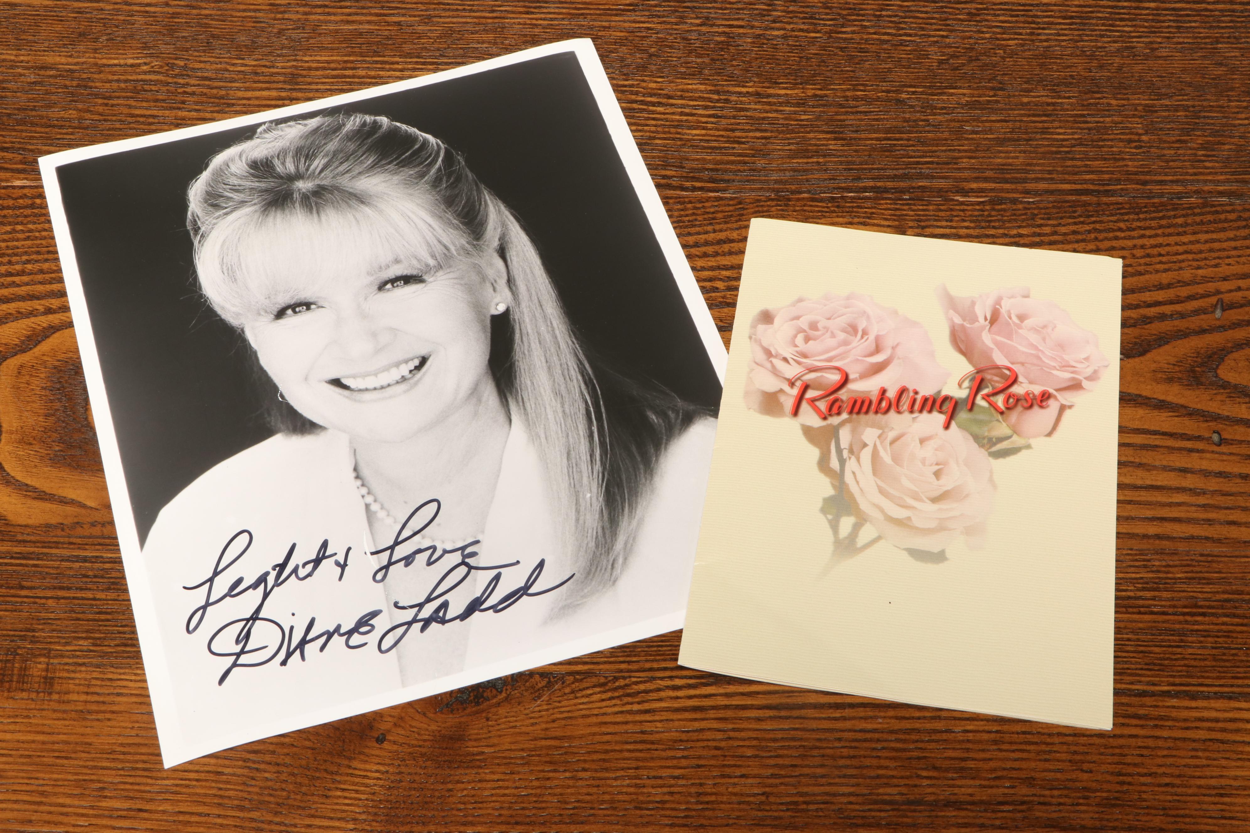 Victorian Oak Writing Table Signed by Diane Ladd from the Movie "Rambling Rose"