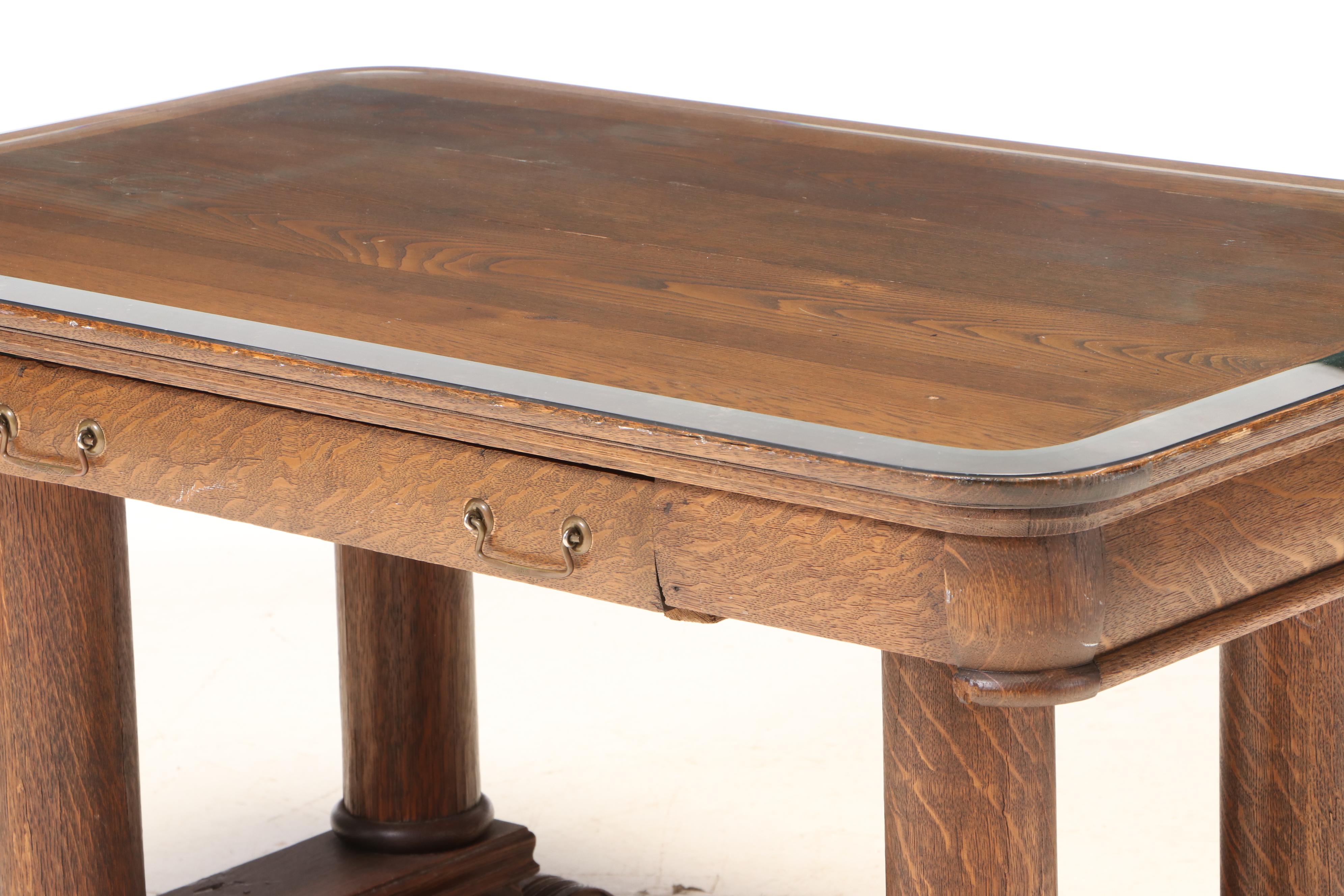 Victorian Oak Writing Table Signed by Diane Ladd from the Movie "Rambling Rose"