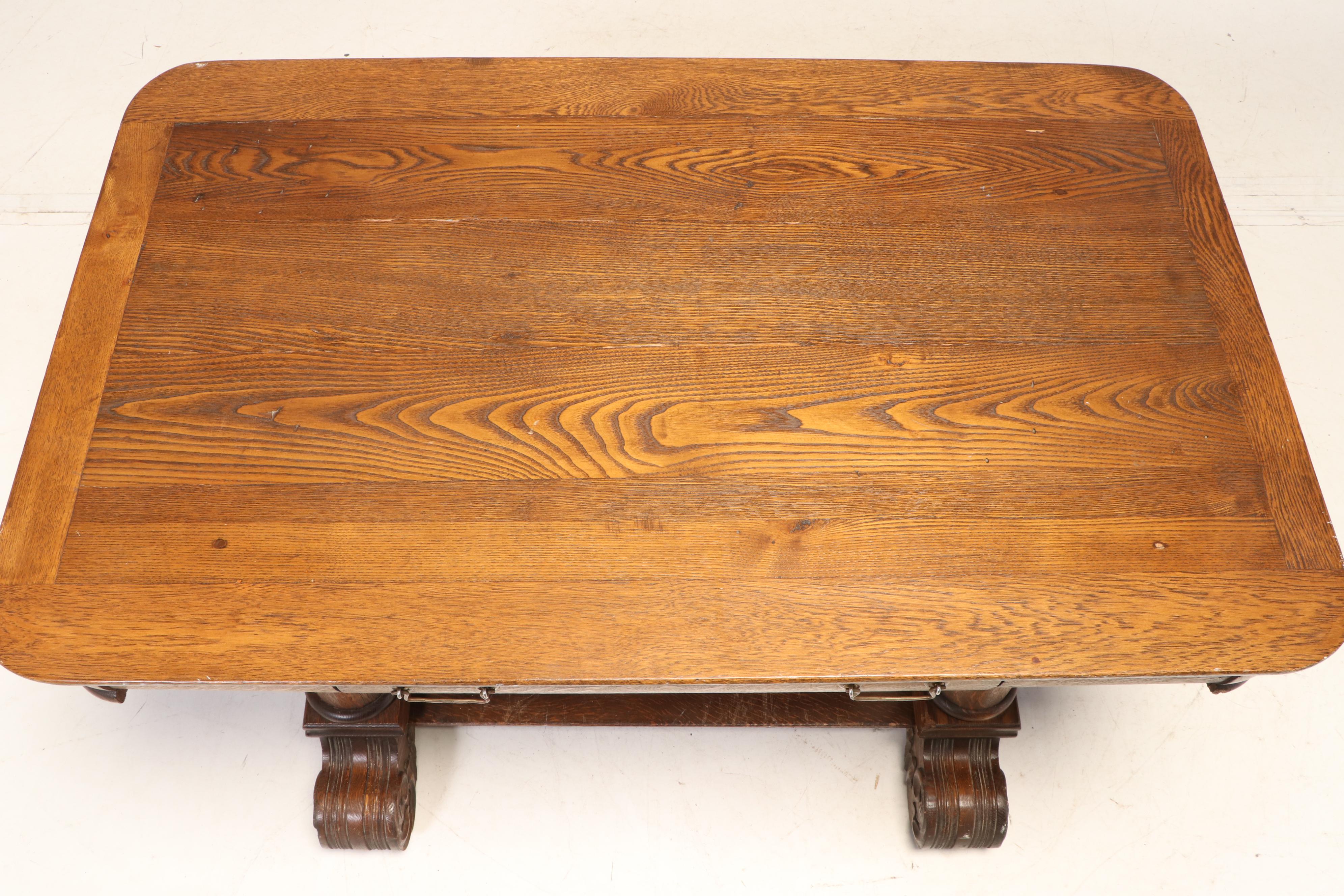 Victorian Oak Writing Table Signed by Diane Ladd from the Movie "Rambling Rose"