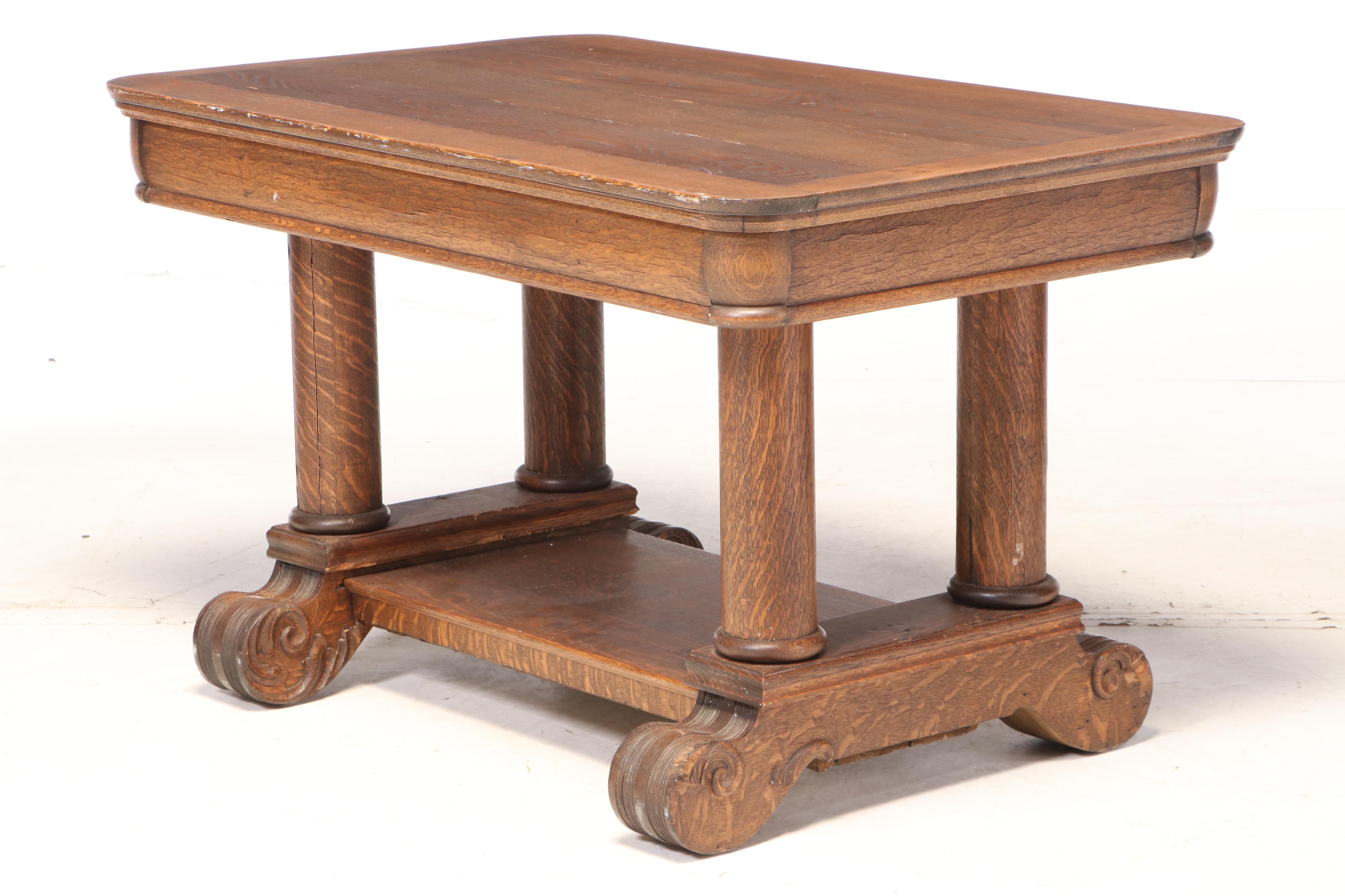 Victorian Oak Writing Table Signed by Diane Ladd from the Movie "Rambling Rose"