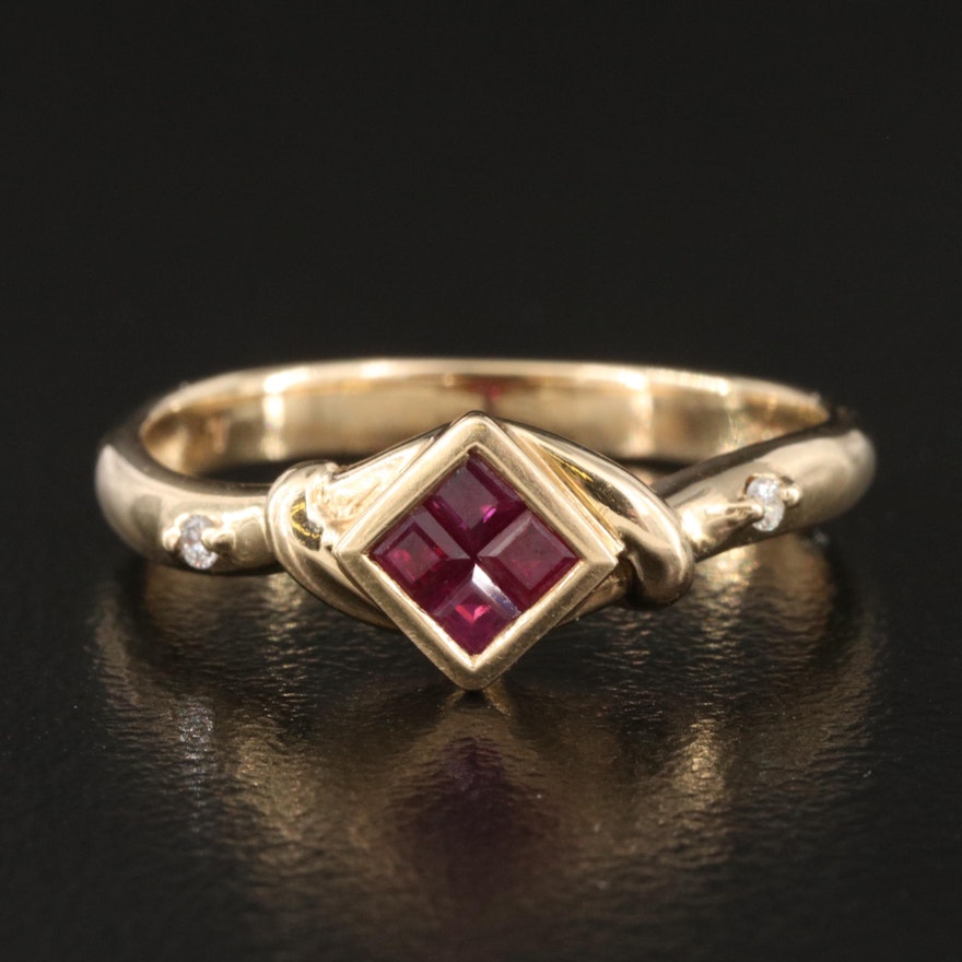 14K Ruby and Diamond Ring