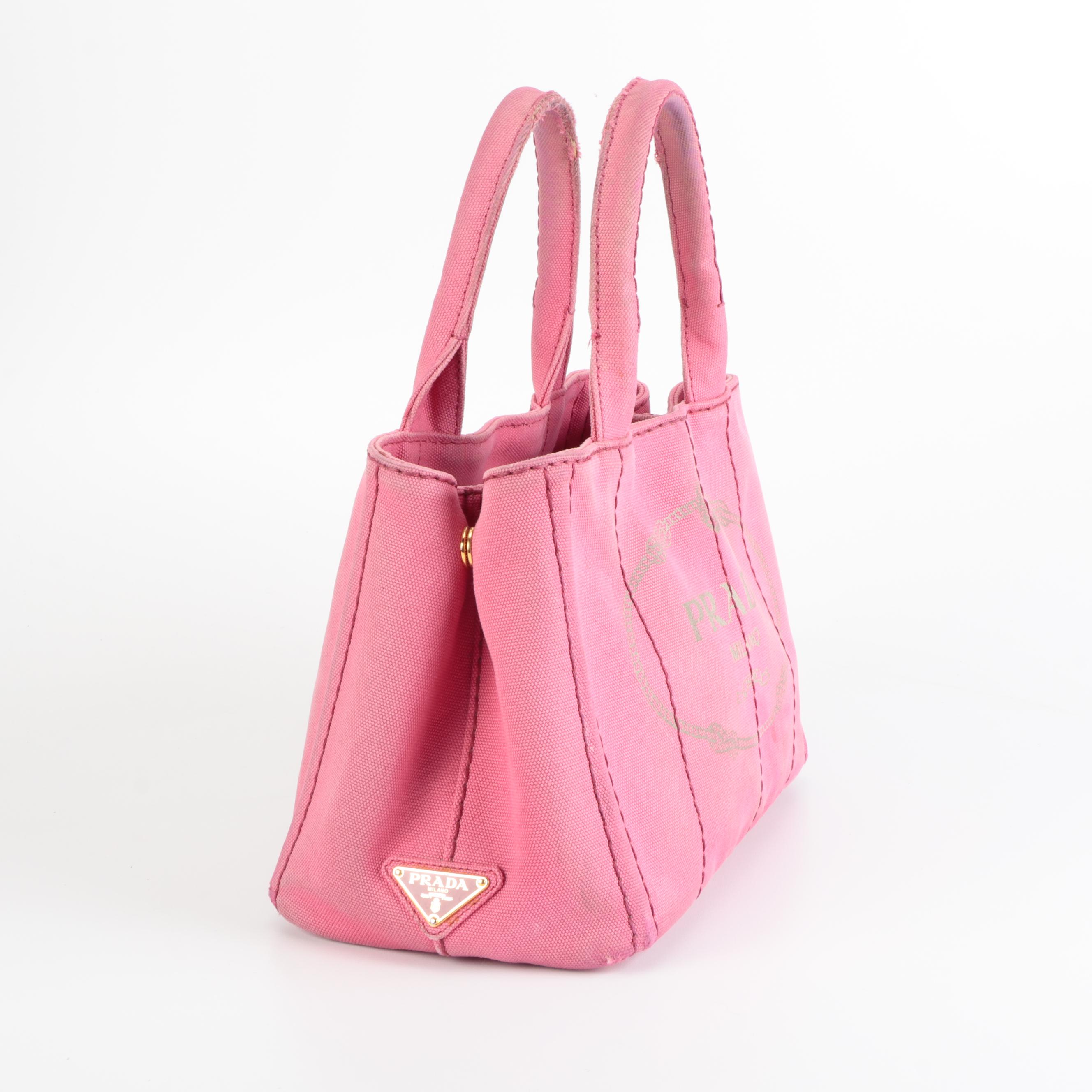 Prada Canapa Logo Garde Tote in Peonia Canvas