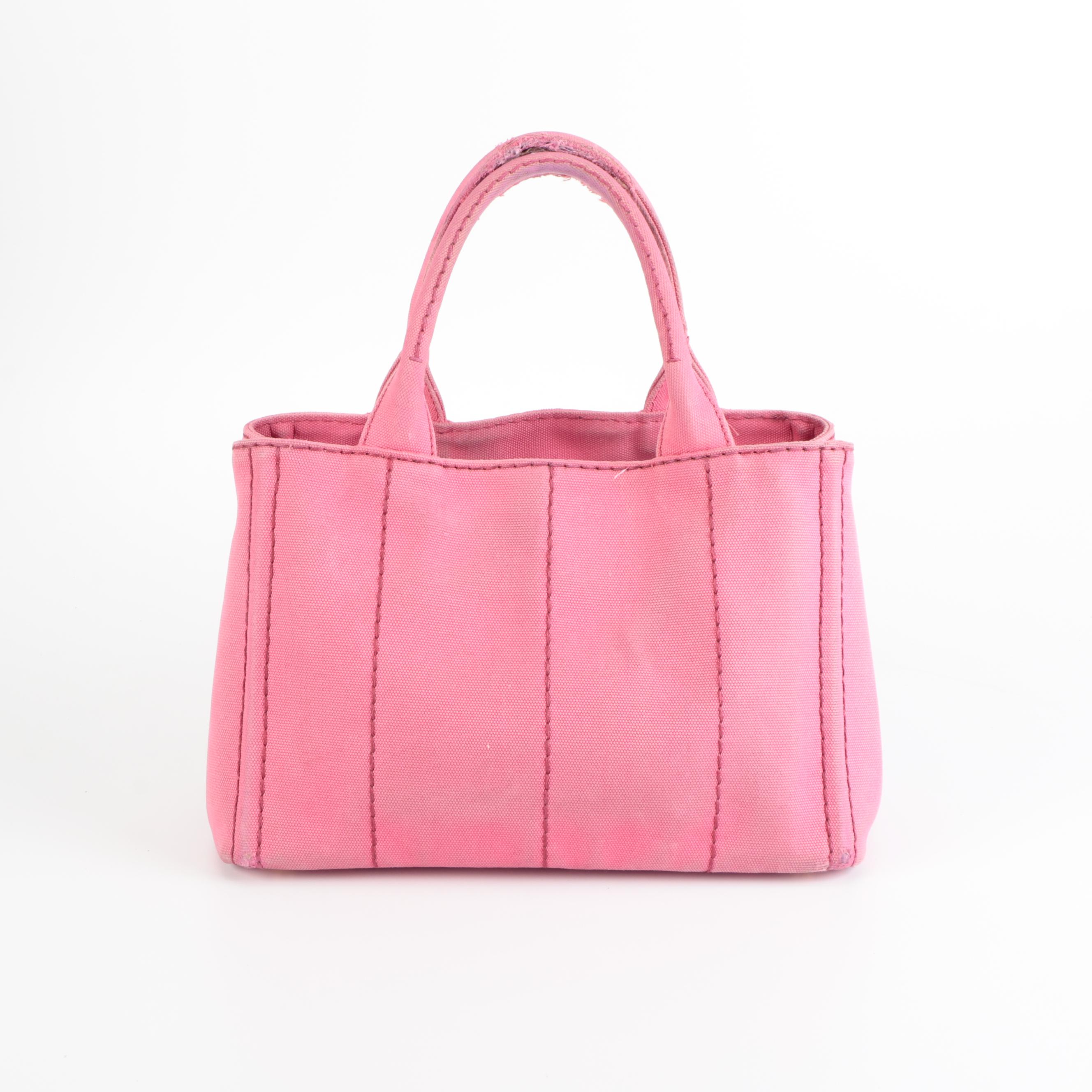 Prada Canapa Logo Garde Tote in Peonia Canvas