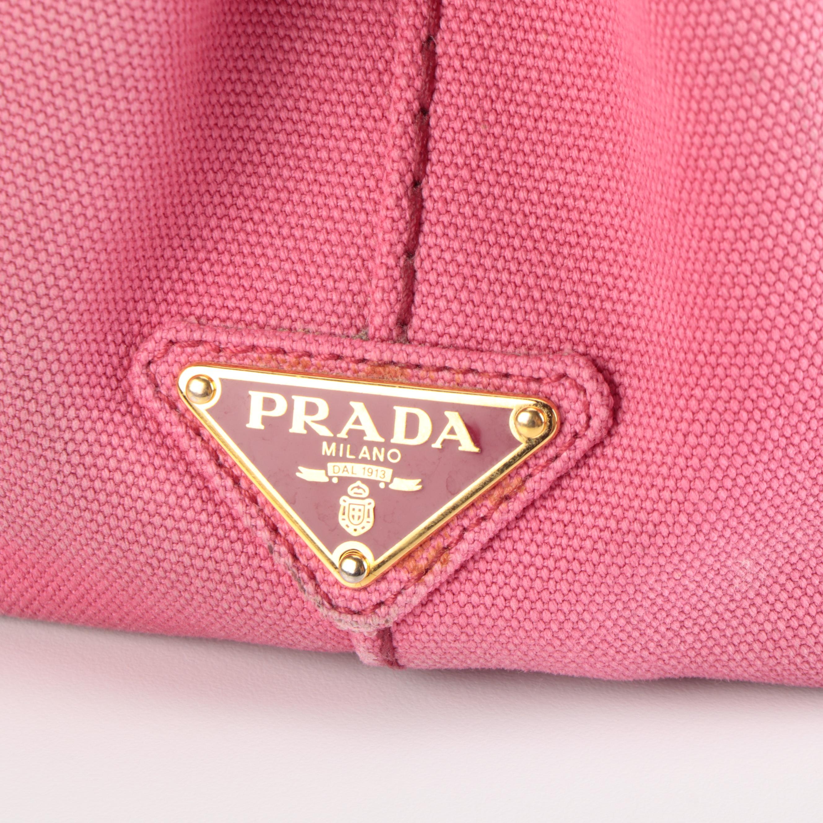 Prada Canapa Logo Garde Tote in Peonia Canvas