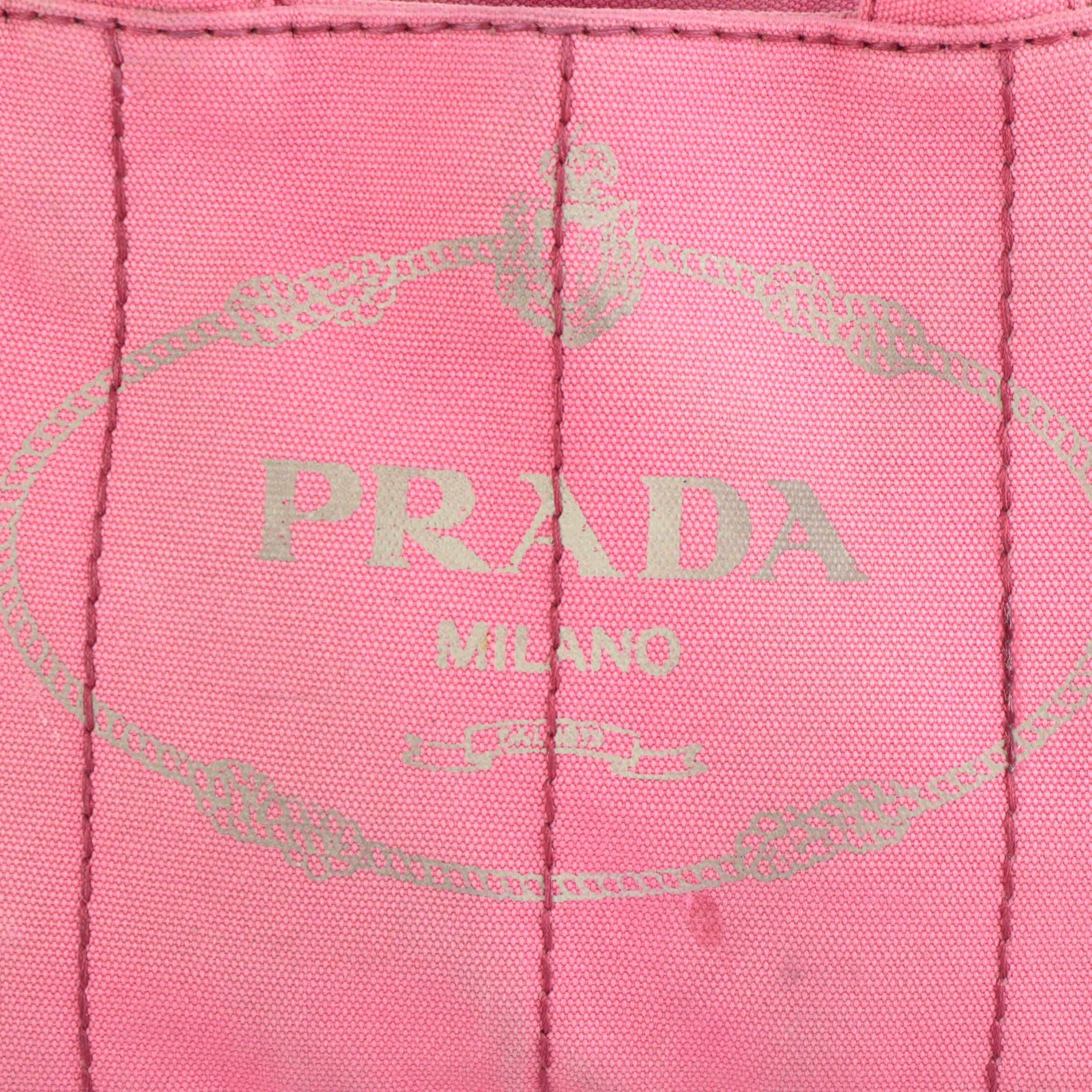 Prada Canapa Logo Garde Tote in Peonia Canvas