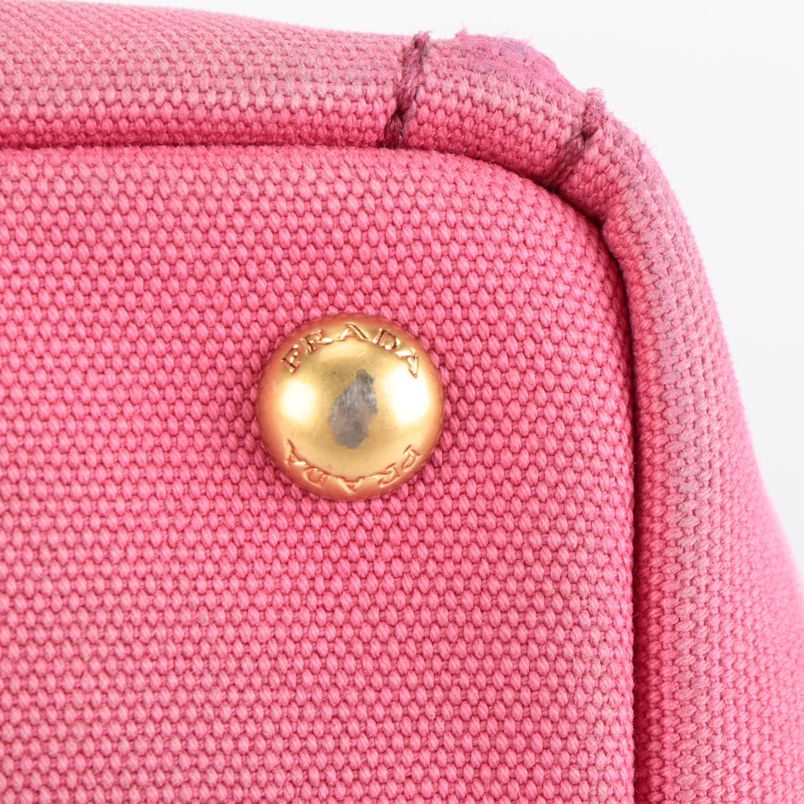 Prada Canapa Logo Garde Tote in Peonia Canvas