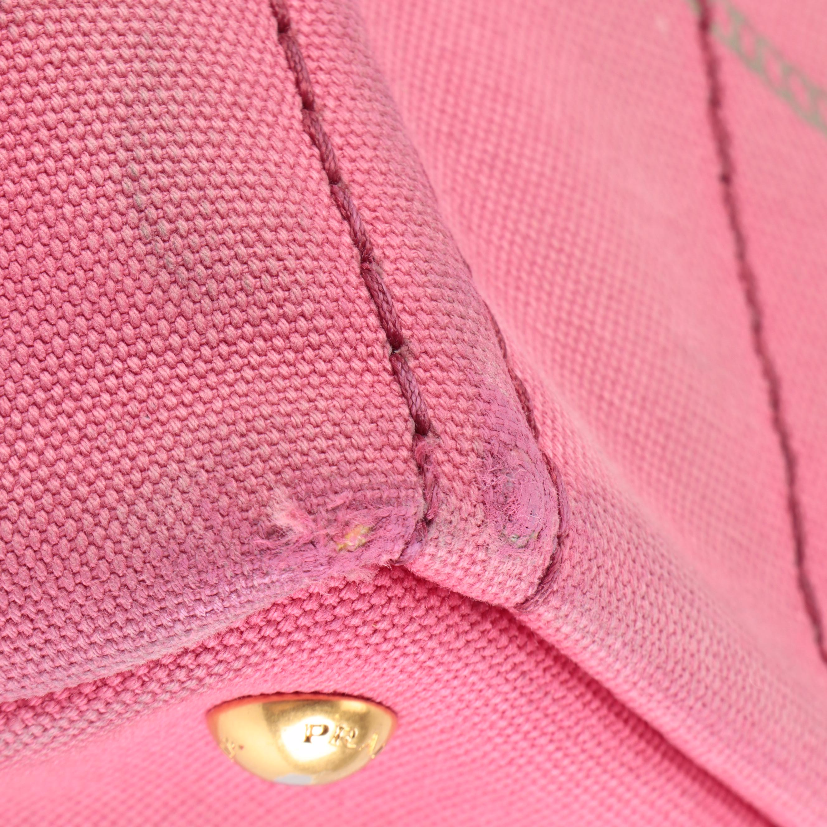 Prada Canapa Logo Garde Tote in Peonia Canvas