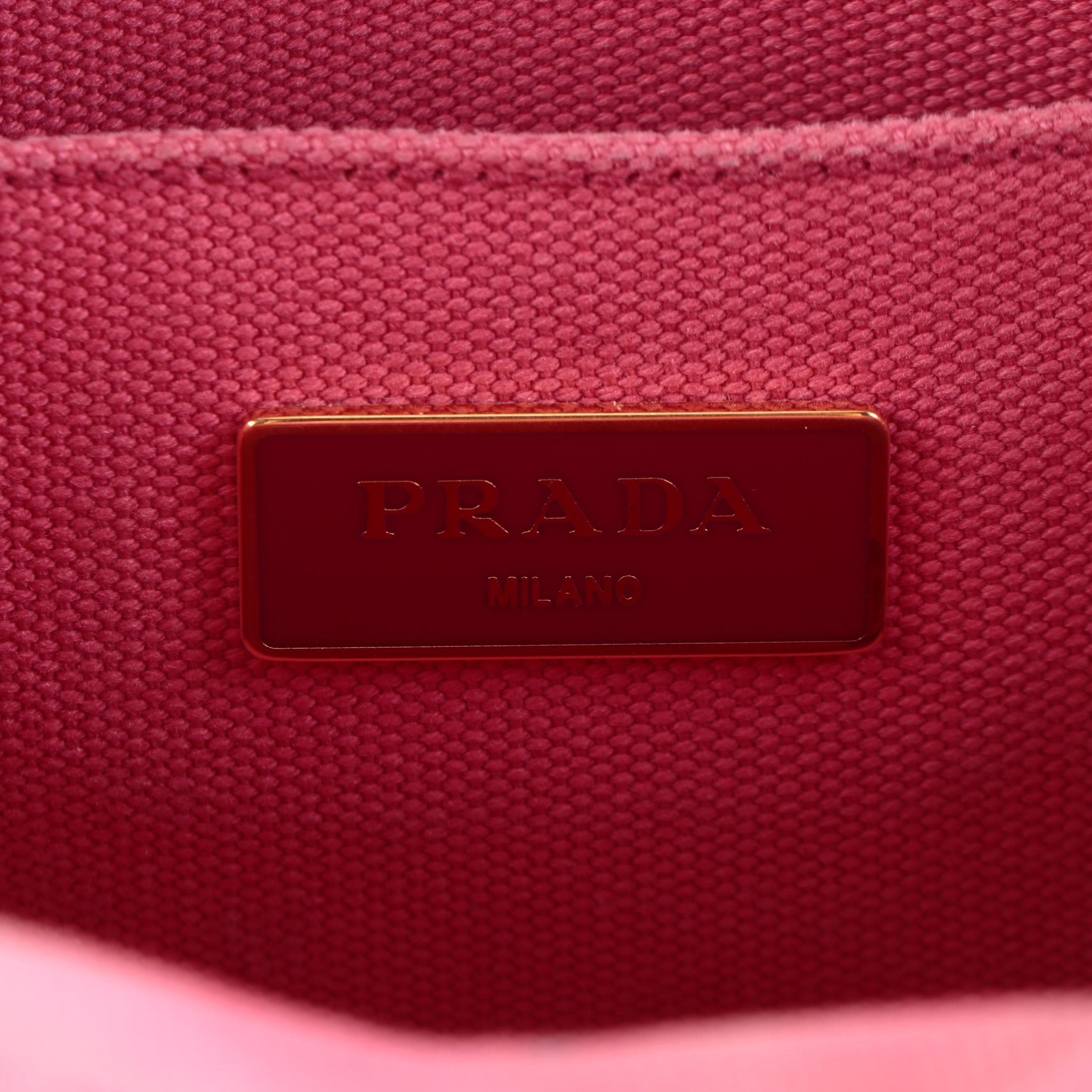 Prada Canapa Logo Garde Tote in Peonia Canvas