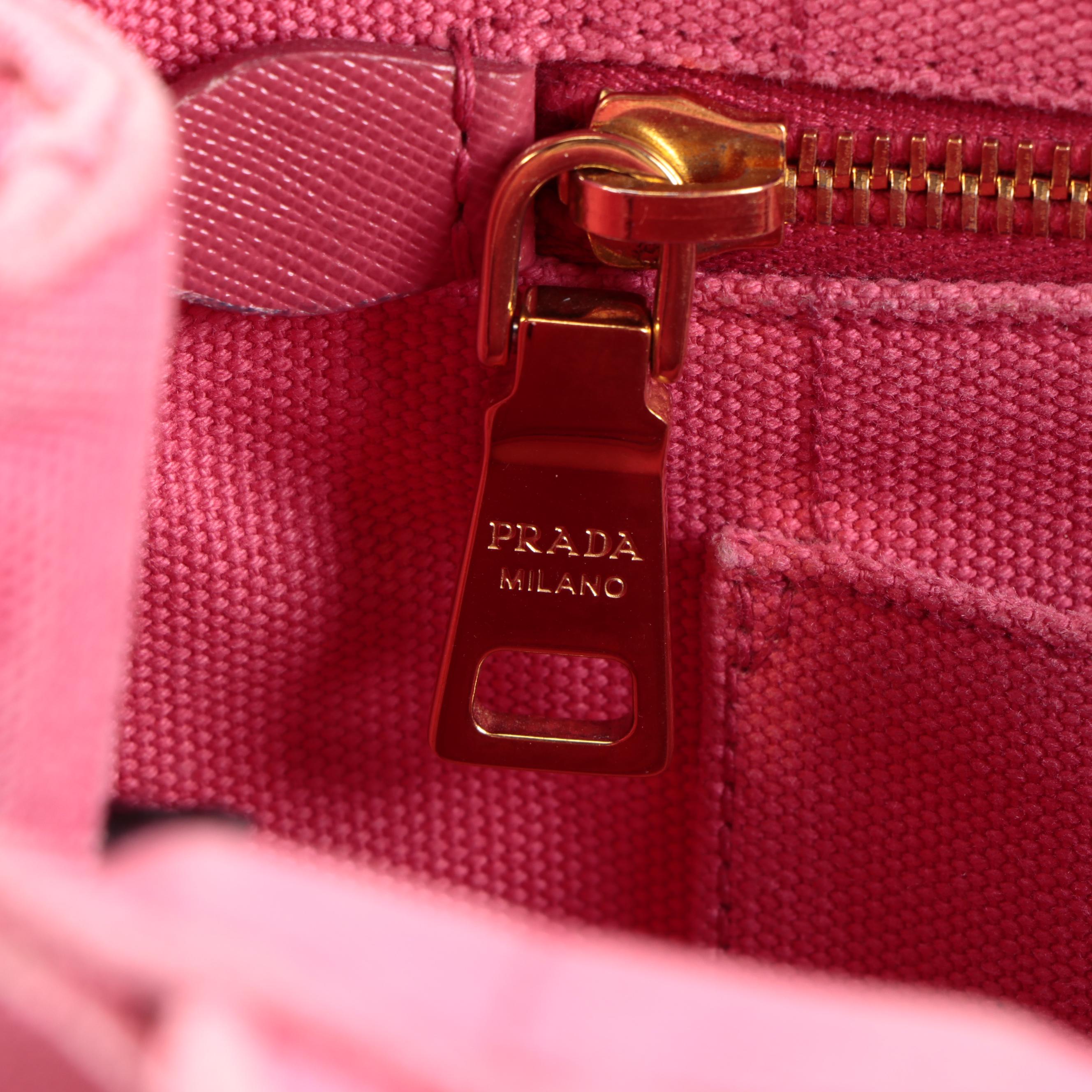 Prada Canapa Logo Garde Tote in Peonia Canvas