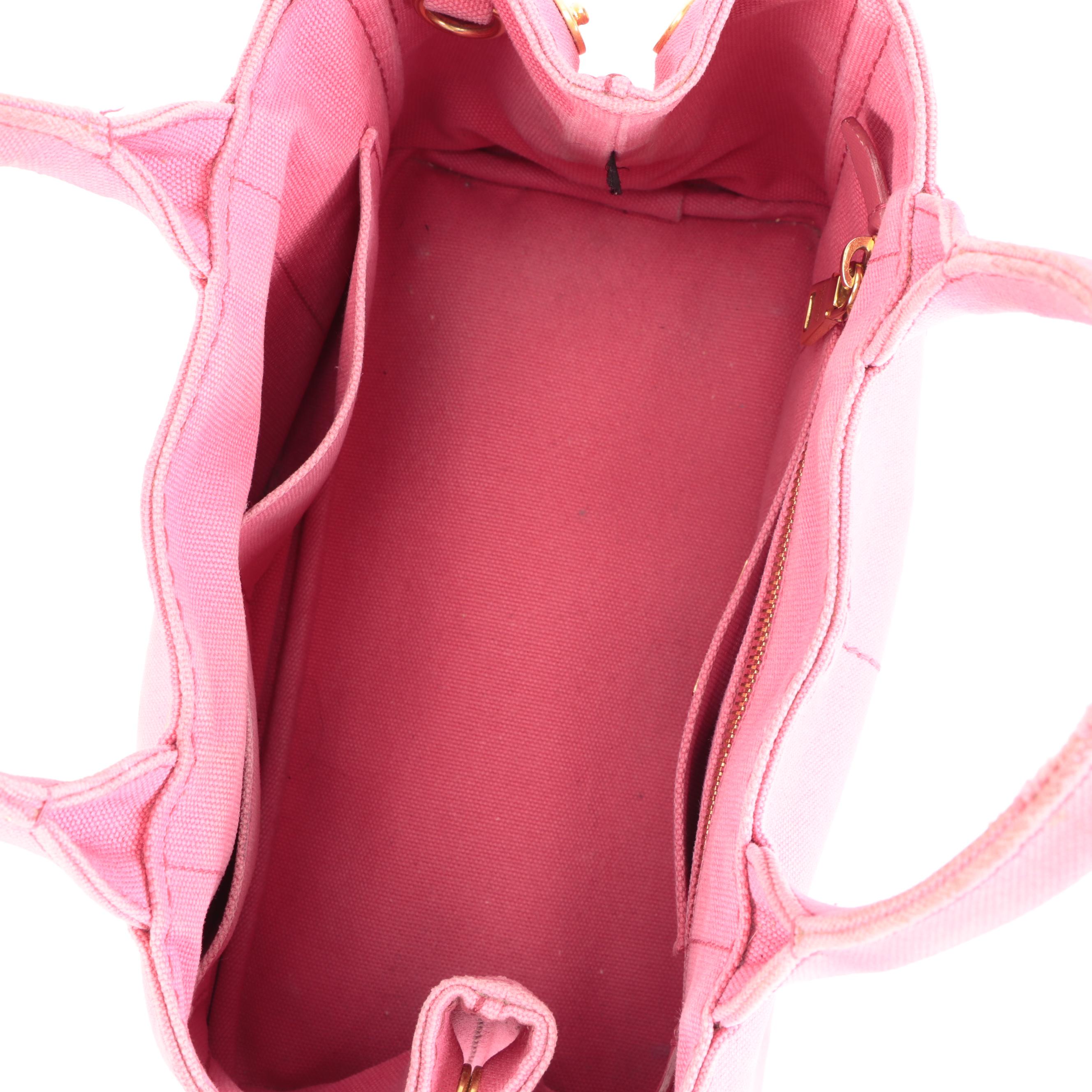 Prada Canapa Logo Garde Tote in Peonia Canvas