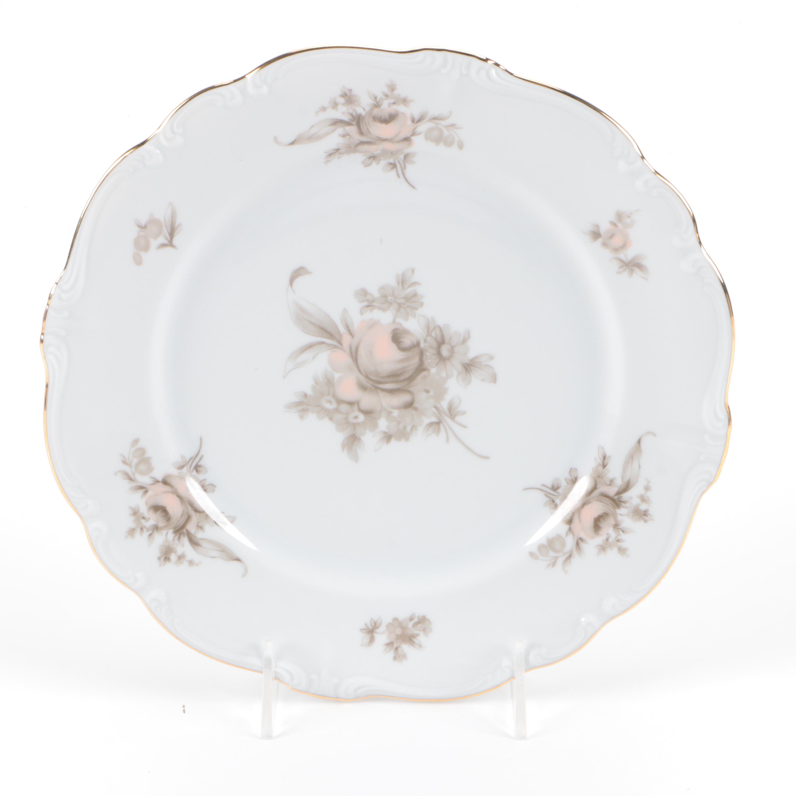 Johahn Haviland "Sepia Rose" Porcelain Dinnerware, 20th Century