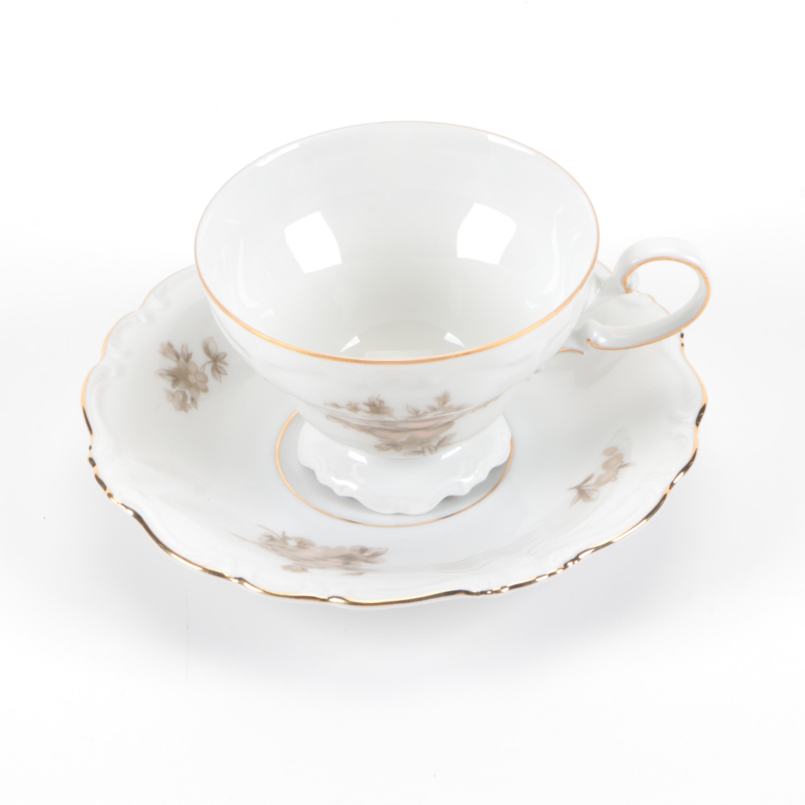 Johahn Haviland "Sepia Rose" Porcelain Dinnerware, 20th Century