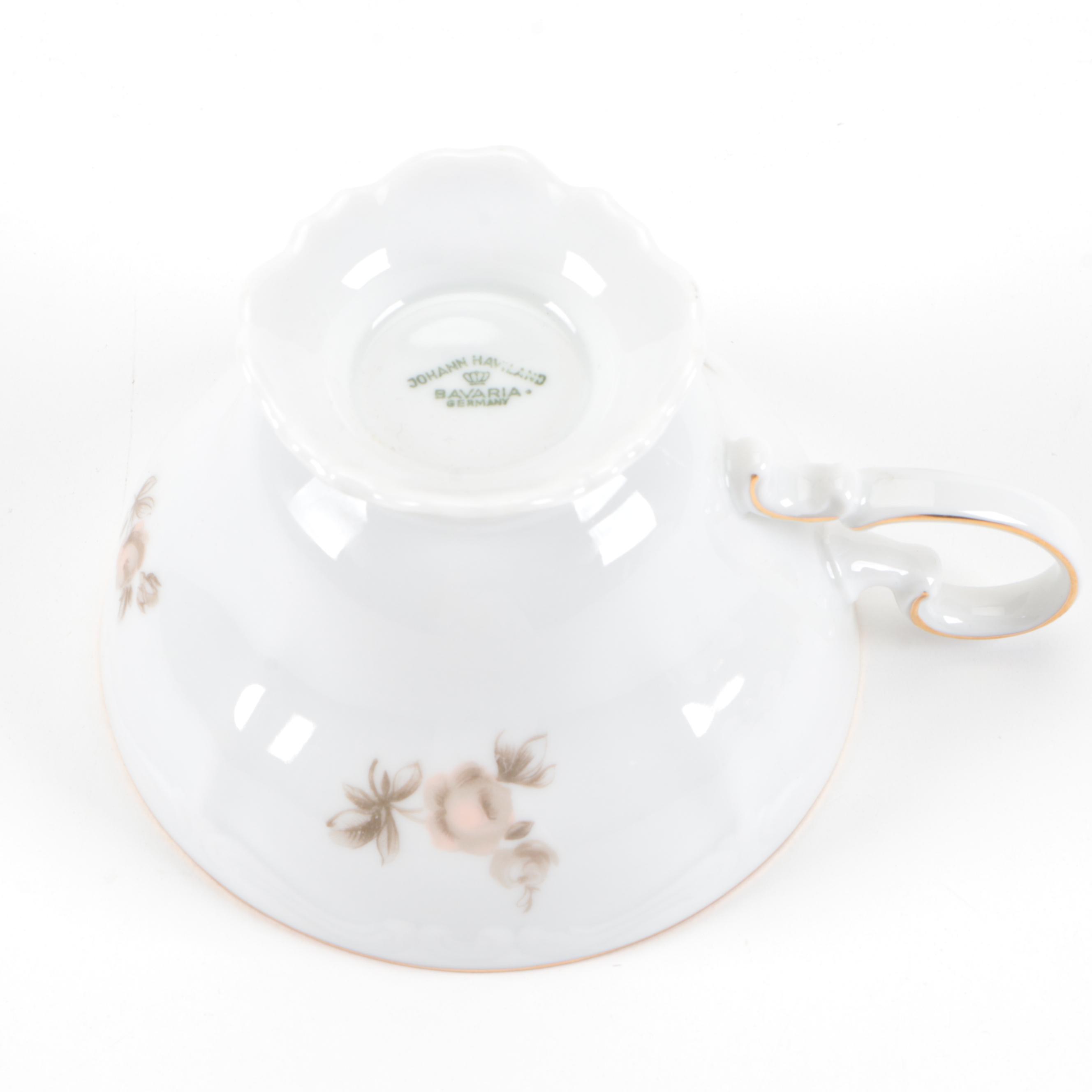 Johahn Haviland "Sepia Rose" Porcelain Dinnerware, 20th Century