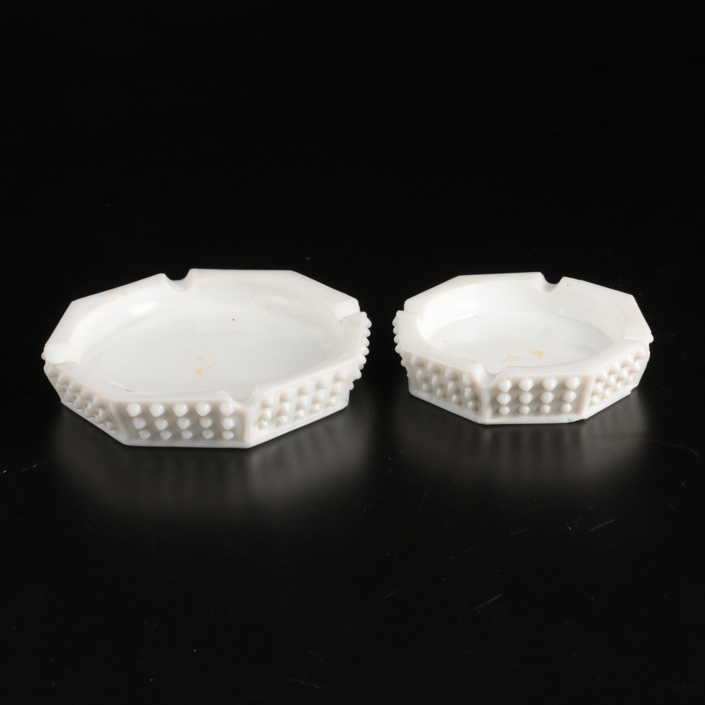 Vintage Milk Glass Hobnail Table Lamp, Lamp Shades and Table Accessories