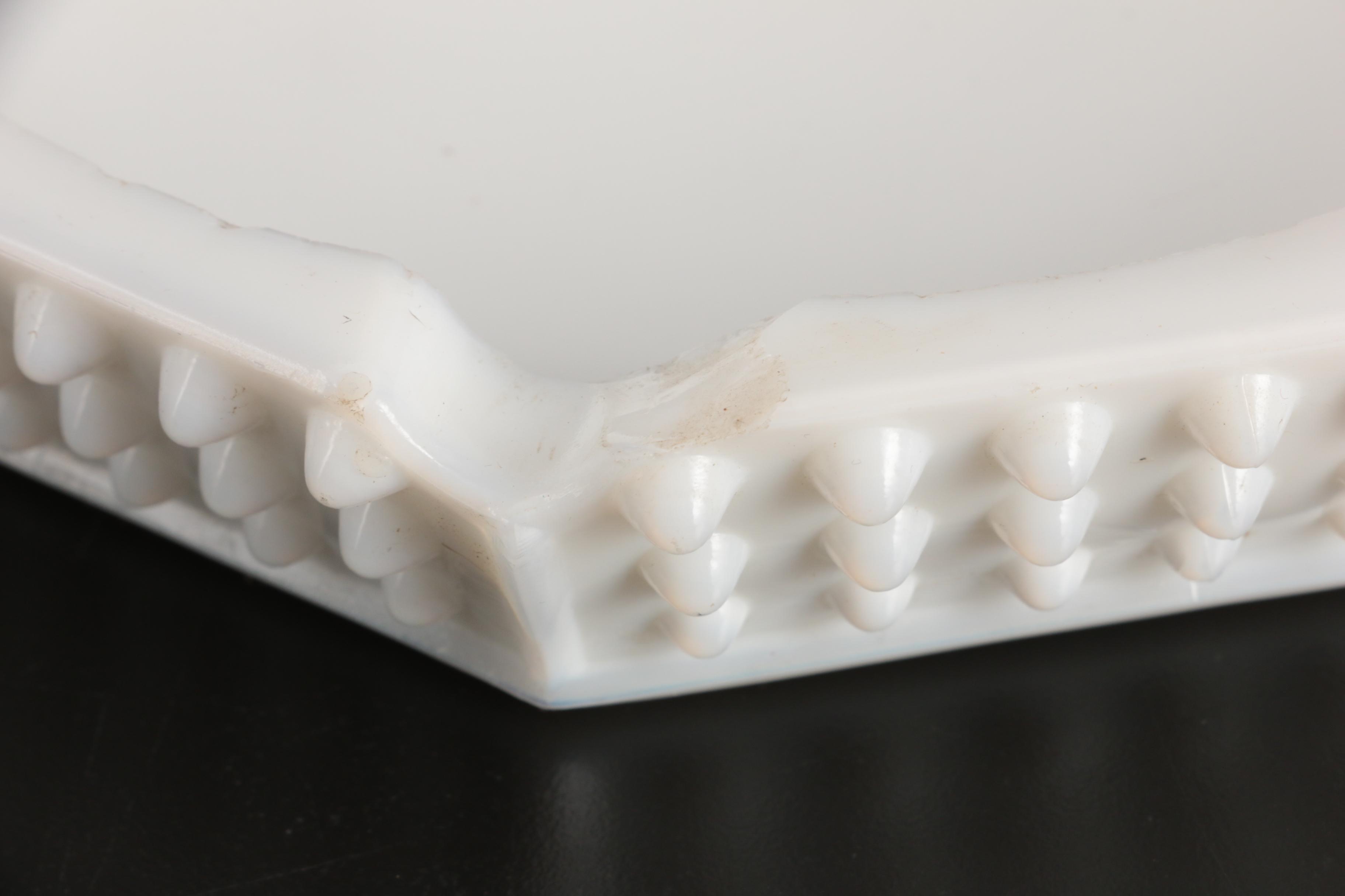 Vintage Milk Glass Hobnail Table Lamp, Lamp Shades and Table Accessories