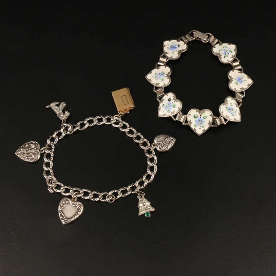 1940s Heart and Charm Bracelets