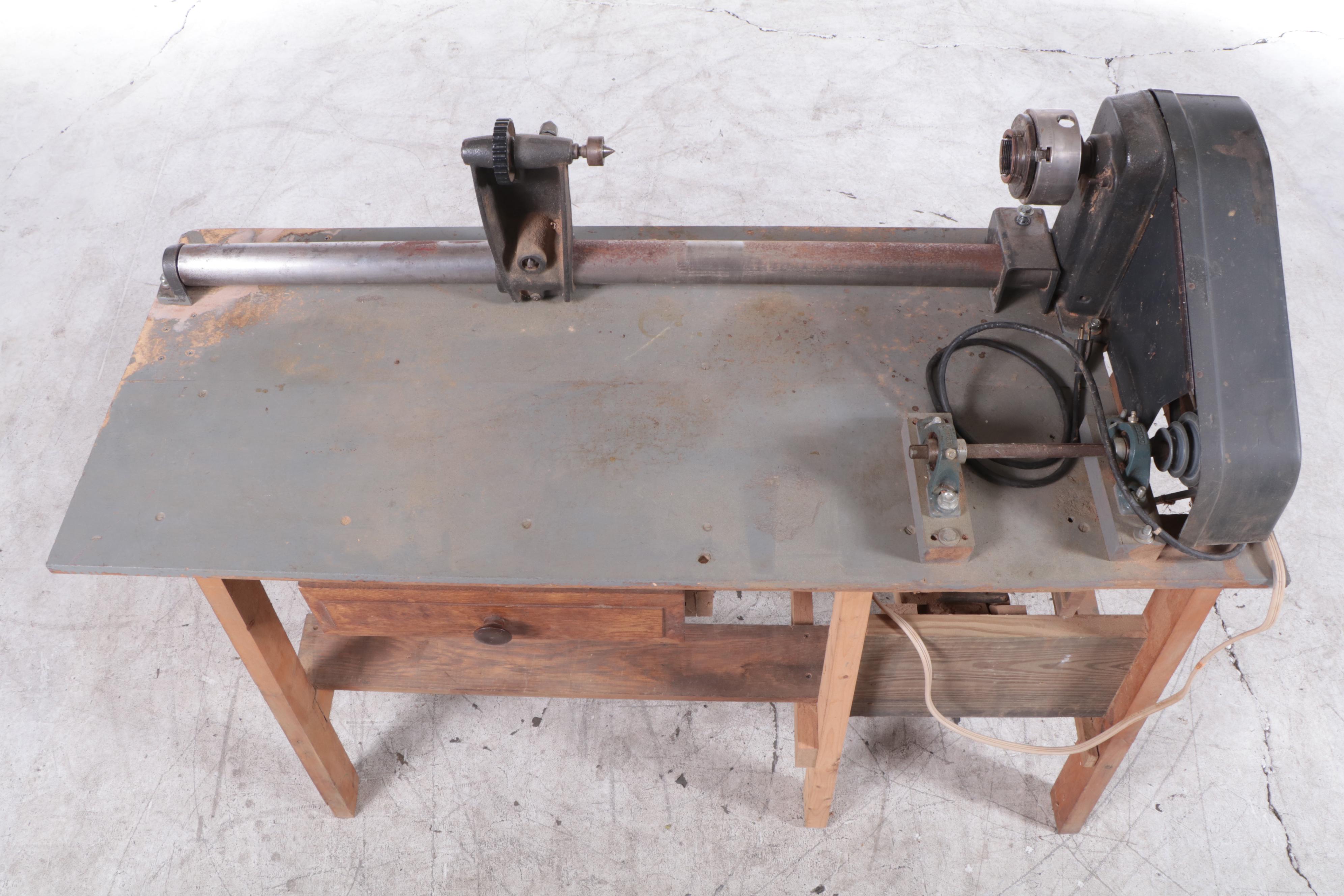 Craftsman 12 Inch Wood Lathe, Kingston-Conley Grinder with Bench