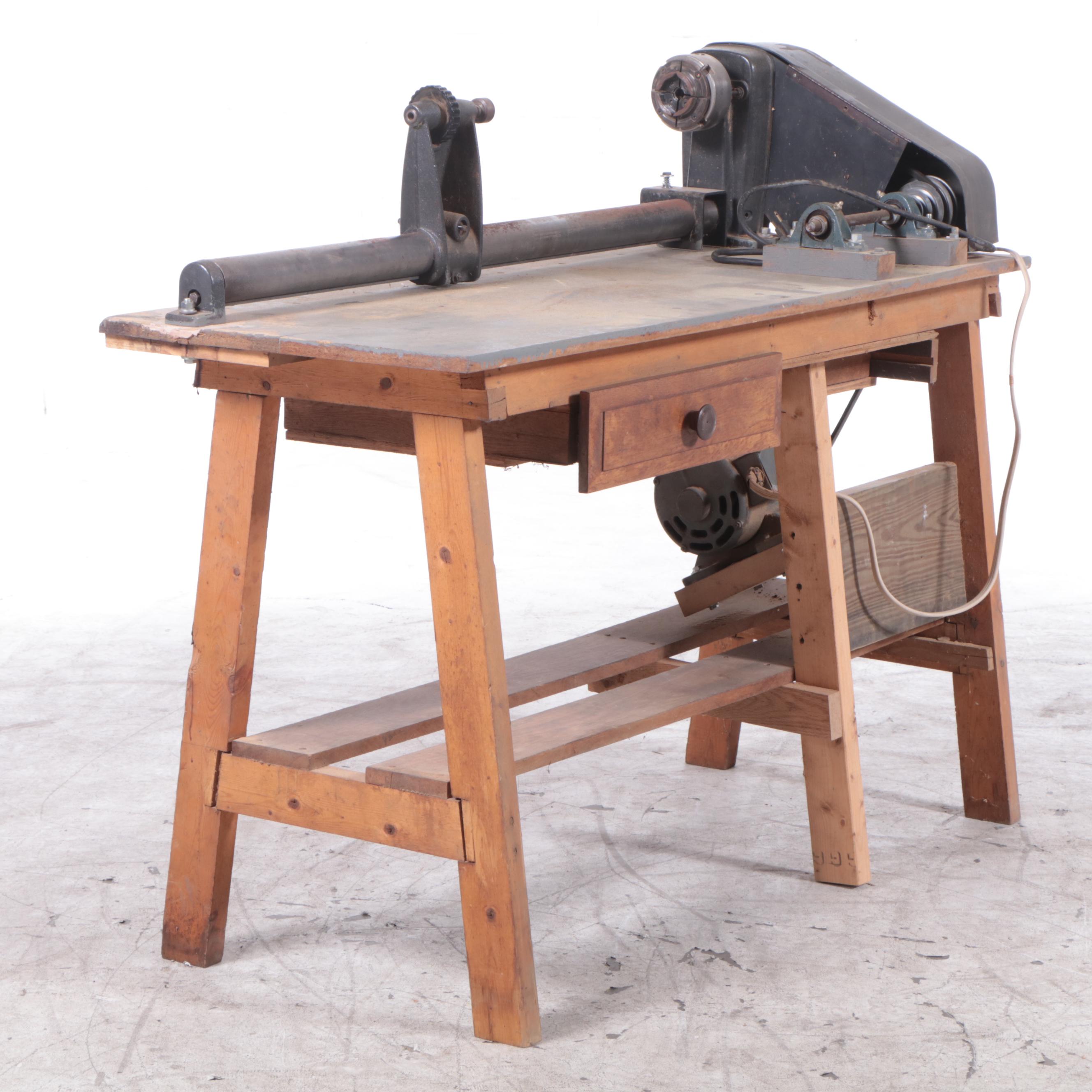 Craftsman 12 Inch Wood Lathe, Kingston-Conley Grinder with Bench