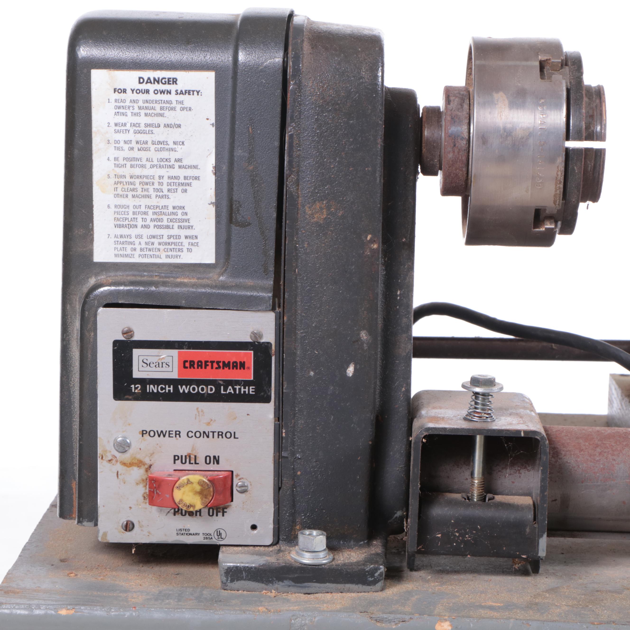 Craftsman 12 Inch Wood Lathe, Kingston-Conley Grinder with Bench