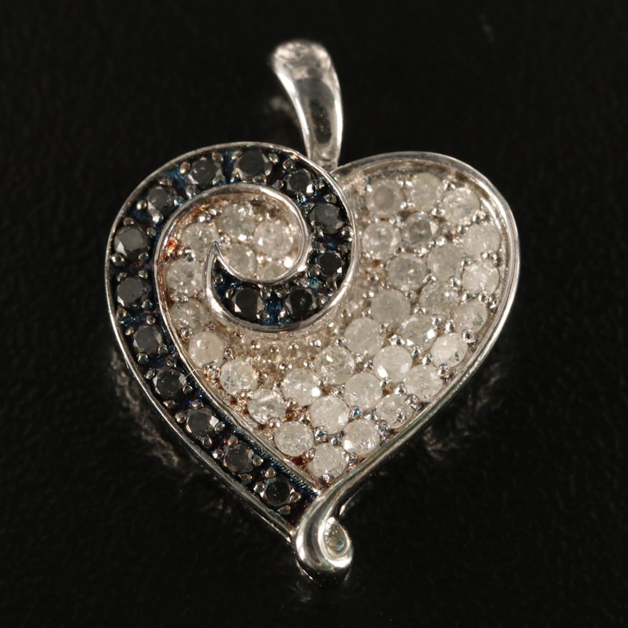 Sterling Diamond Heart Pendant