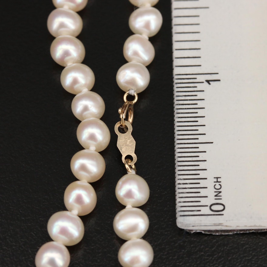 Pearl Necklace with 14K Clasp