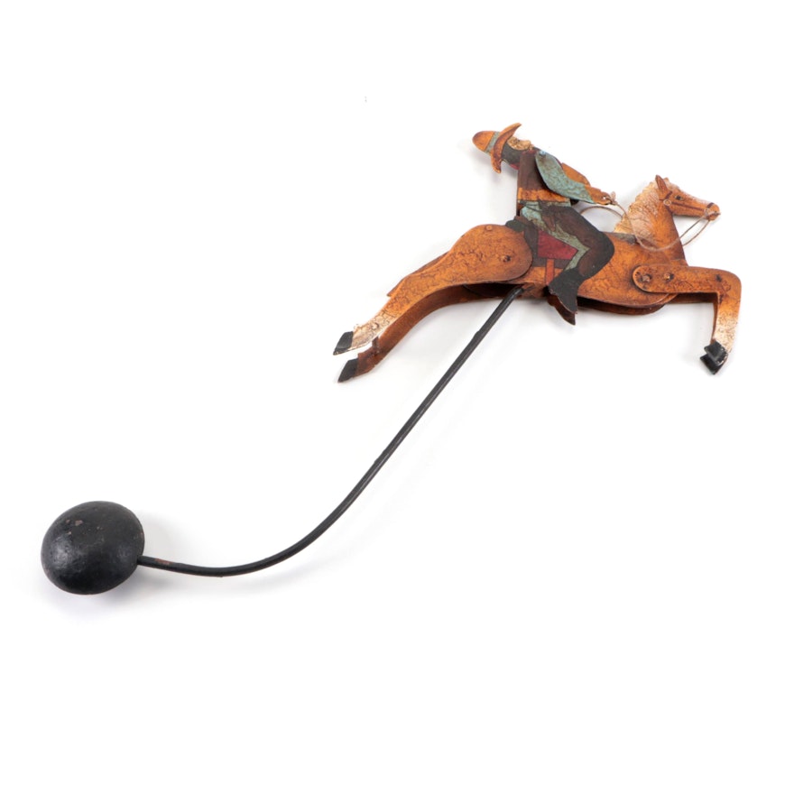 American Folk Art Cowboy Pendulum Balance Toy