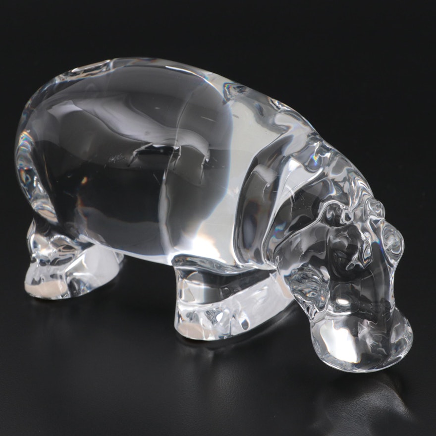 Baccarat Crystal Hippopotamus Figurine