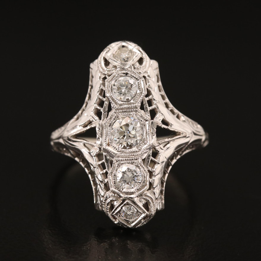 Edwardian 18K Diamond Ring