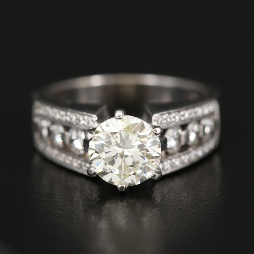 14K Diamond Ring with 2.02 CT Center