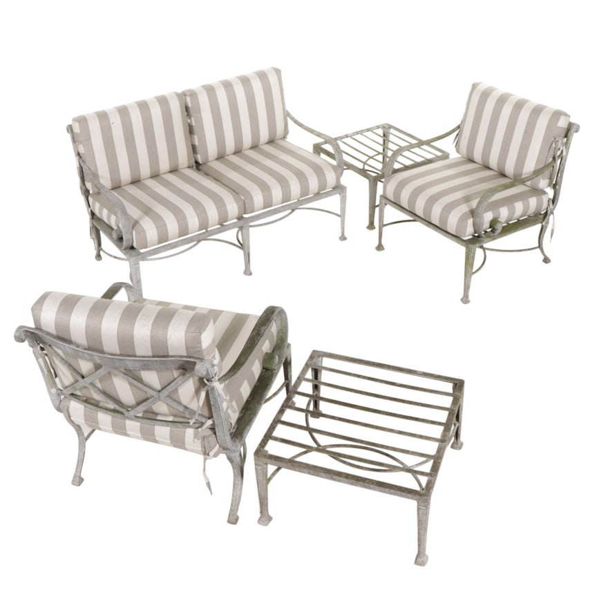 Metal Patio Furniture with Sofa and Armchairs