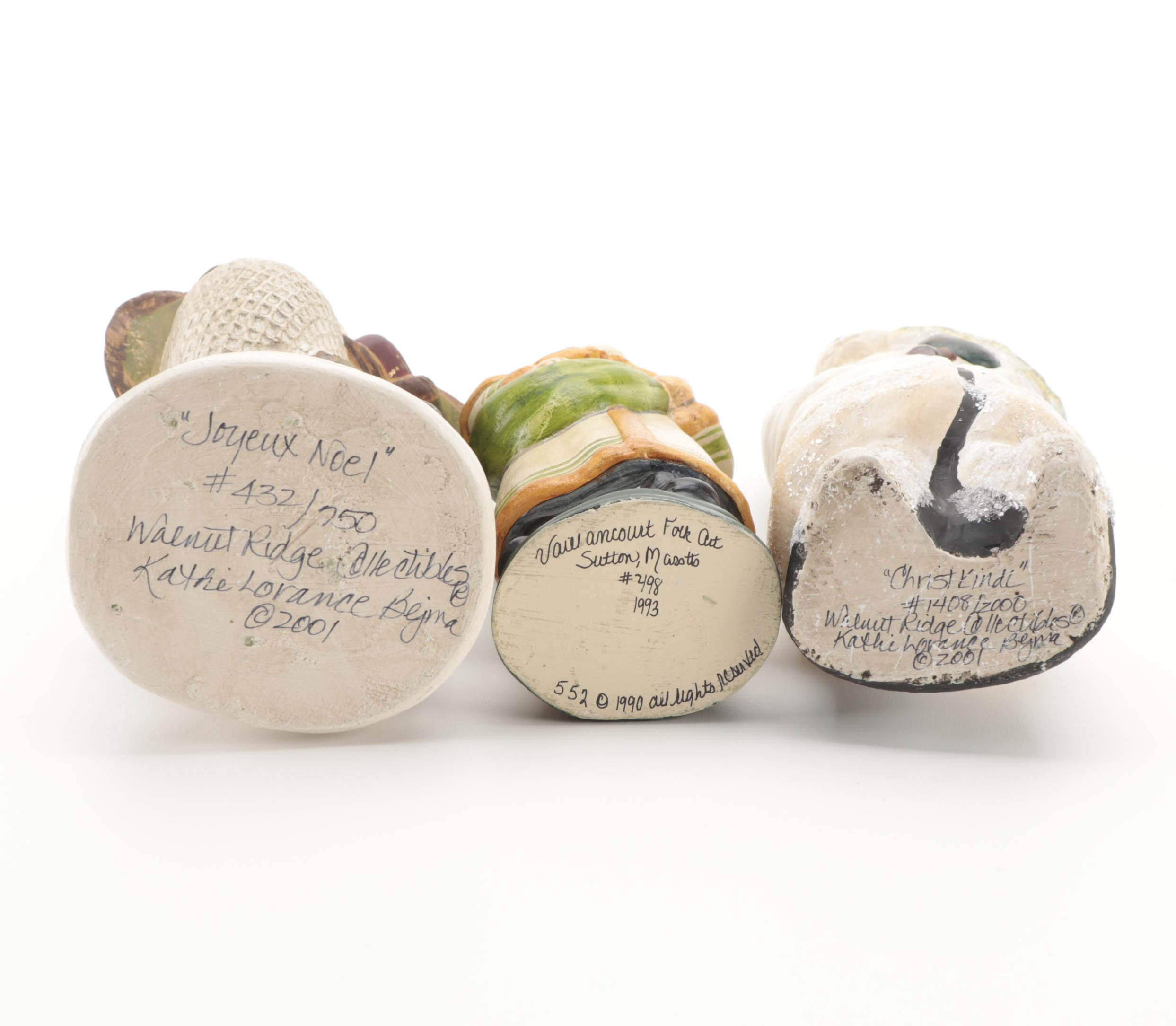 Vaillancourt Folk Art and Walnut Ridge Collectibles Chalkware Santa Figurines