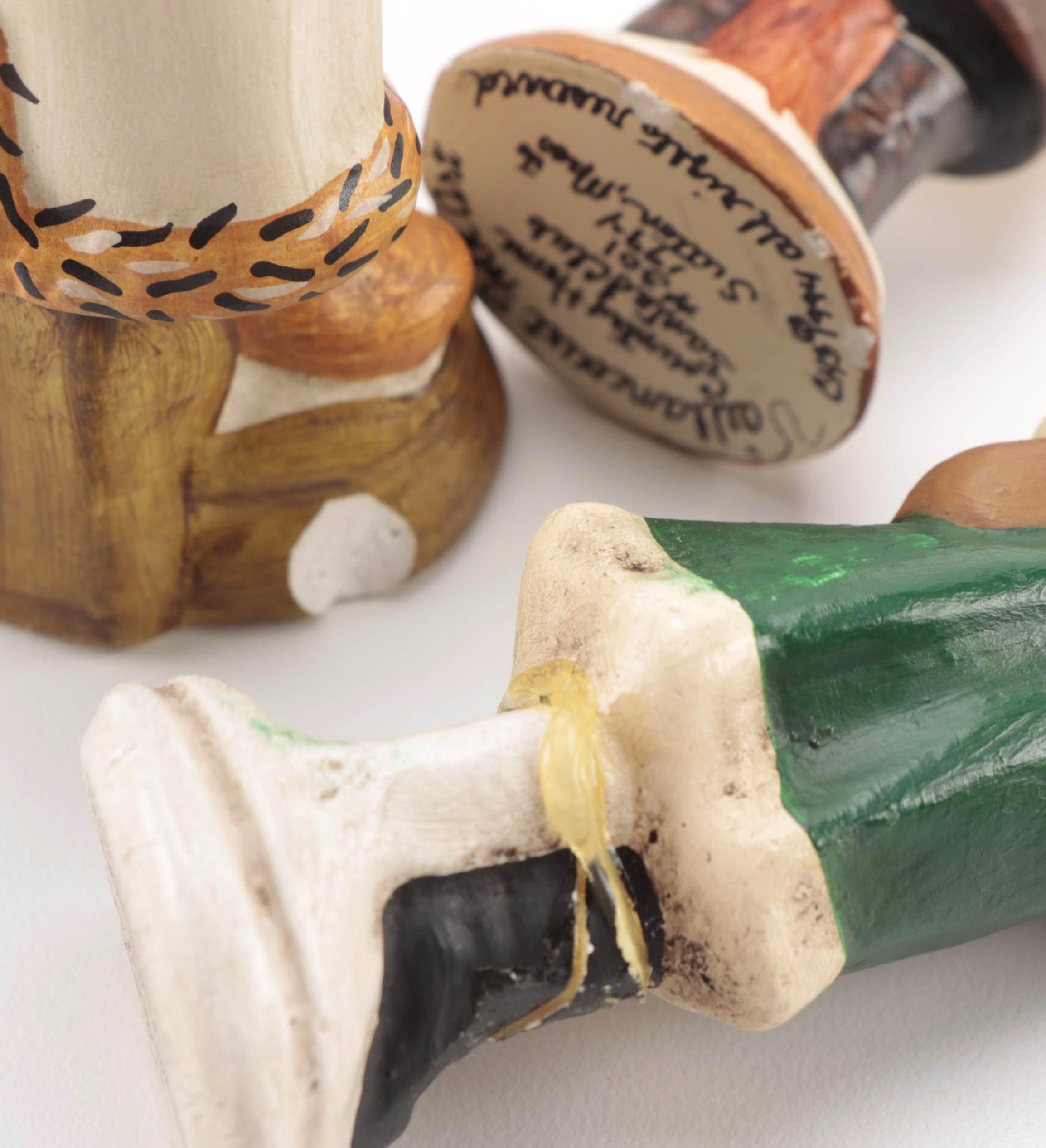 Vaillancourt Folk Art and Walnut Ridge Collectibles Chalkware Santa Figurines