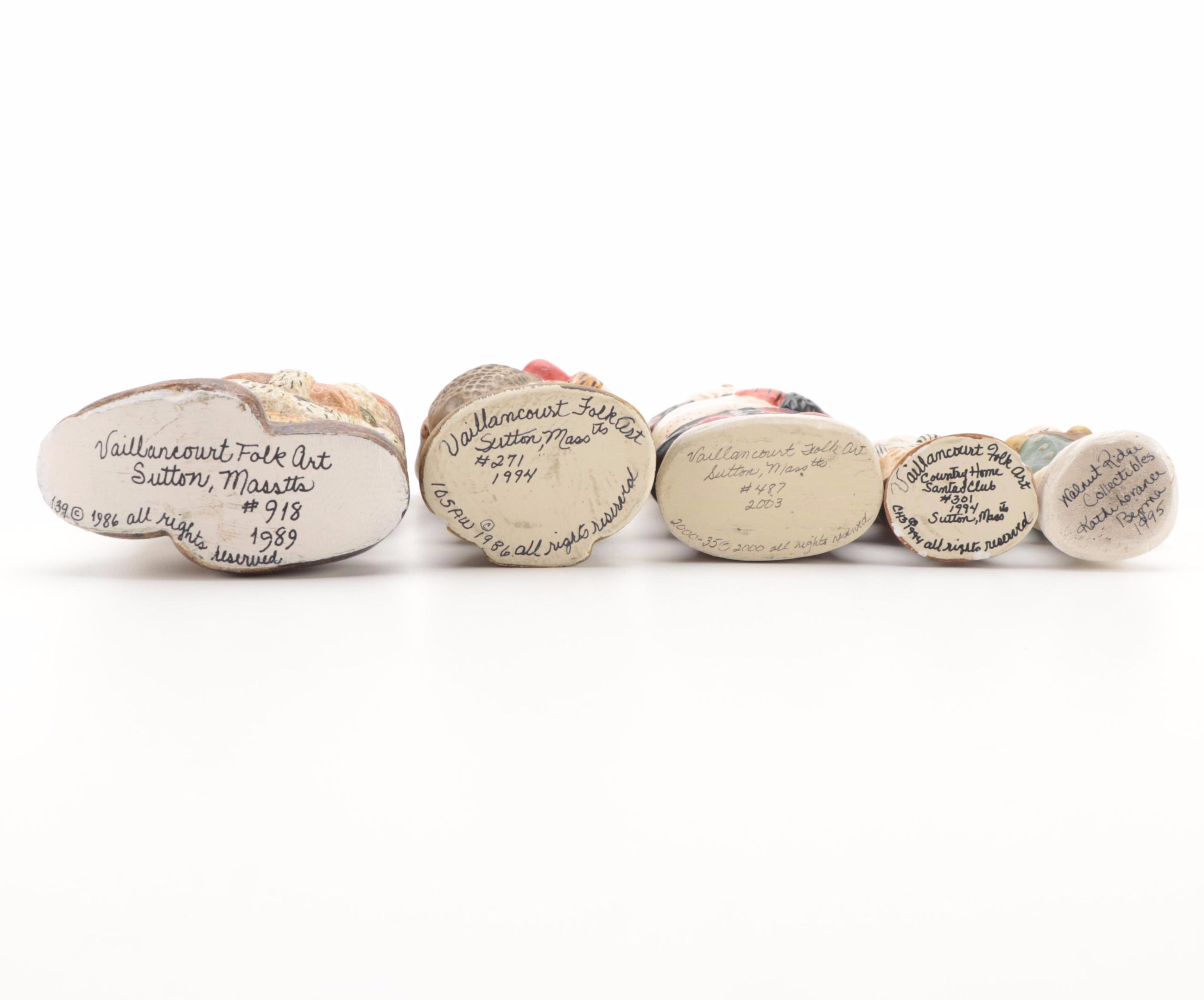 Vaillancourt Folk Art and Walnut Ridge Collectibles Chalkware Santa Figurines