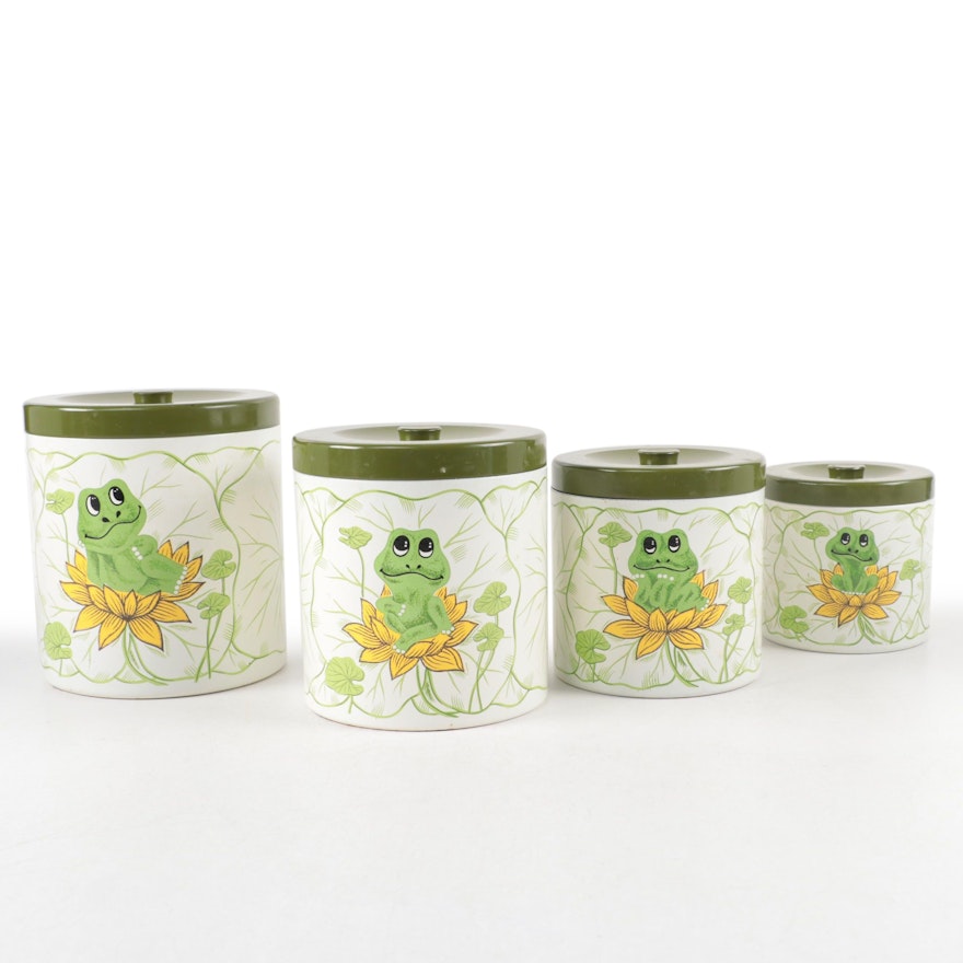 Sears Roebuck & Co. Frog Themed Metal Canisters, 1970s