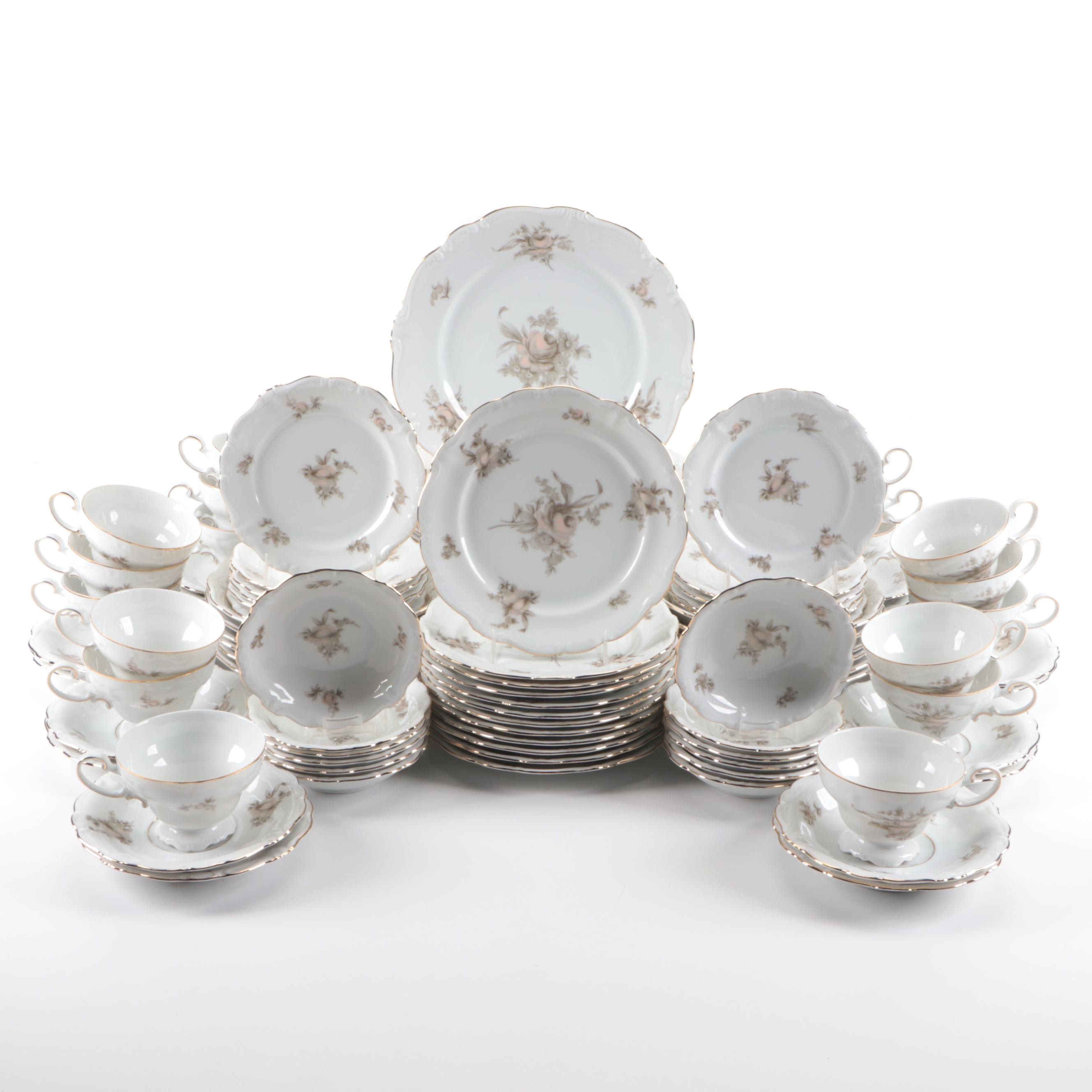 Johahn Haviland "Sepia Rose" Porcelain Dinnerware, 20th Century