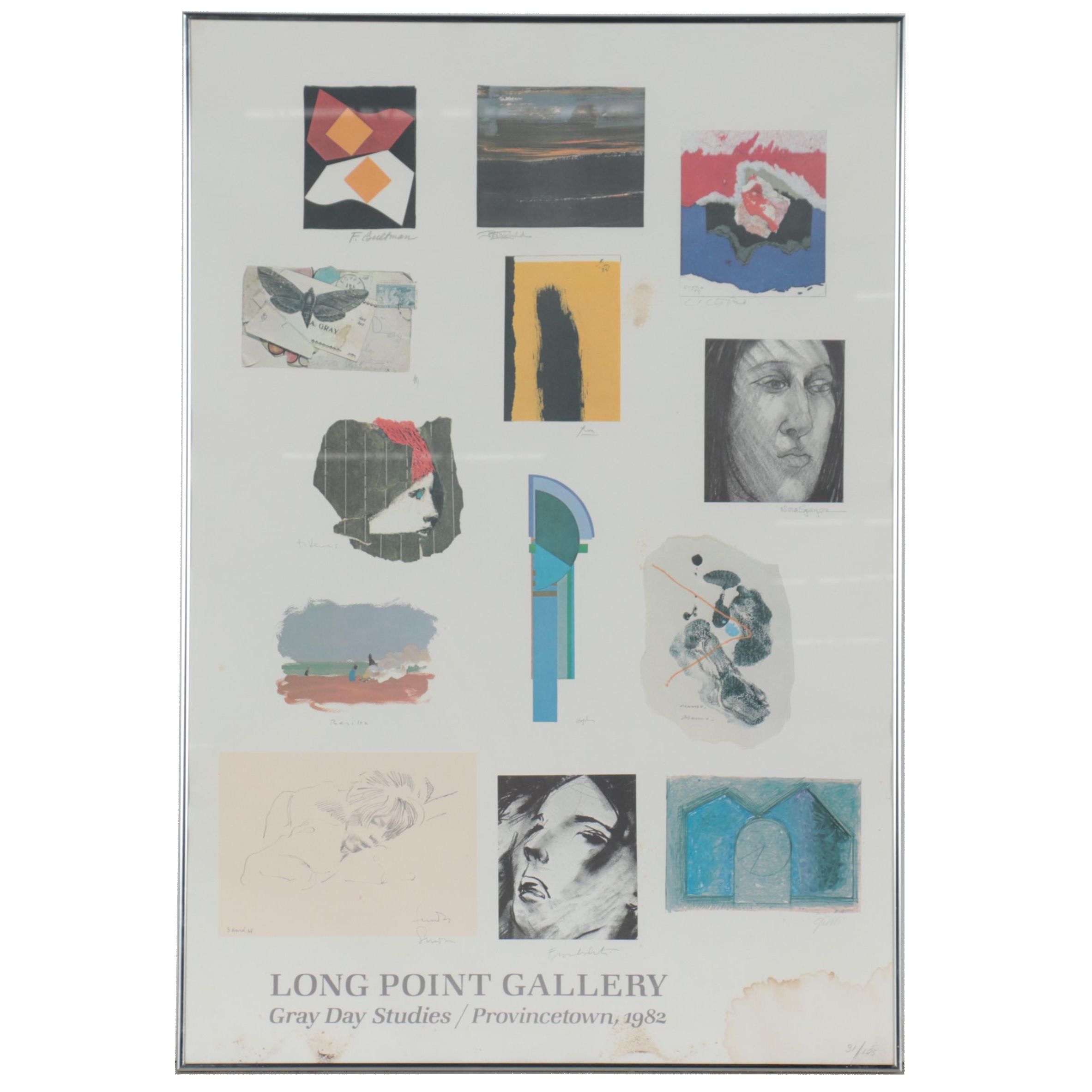 Long Point Gallery Offset Lithograph Exhibition Poster, 1982