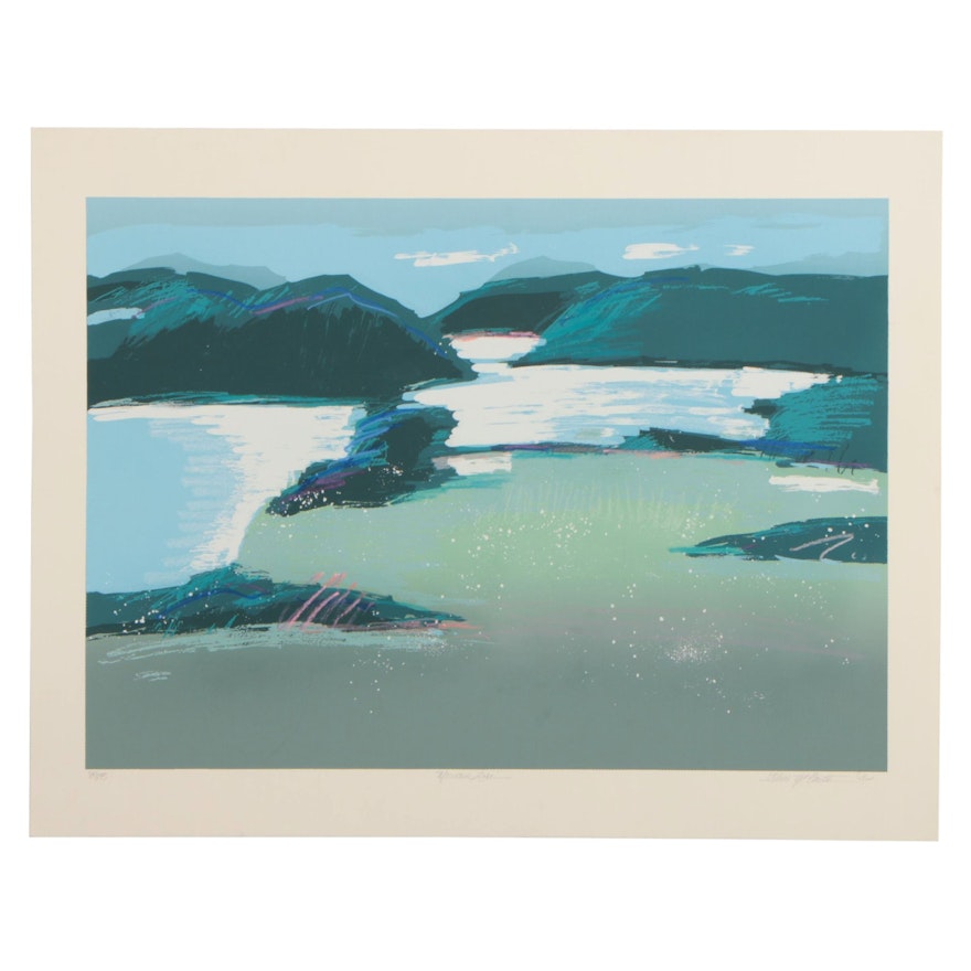Heidi Coutu Serigraph "Mountain Lake"