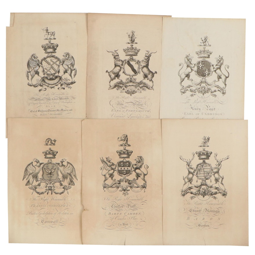 "Baronagium Genealogicum" Engravings of Coat of Arms or Heraldry