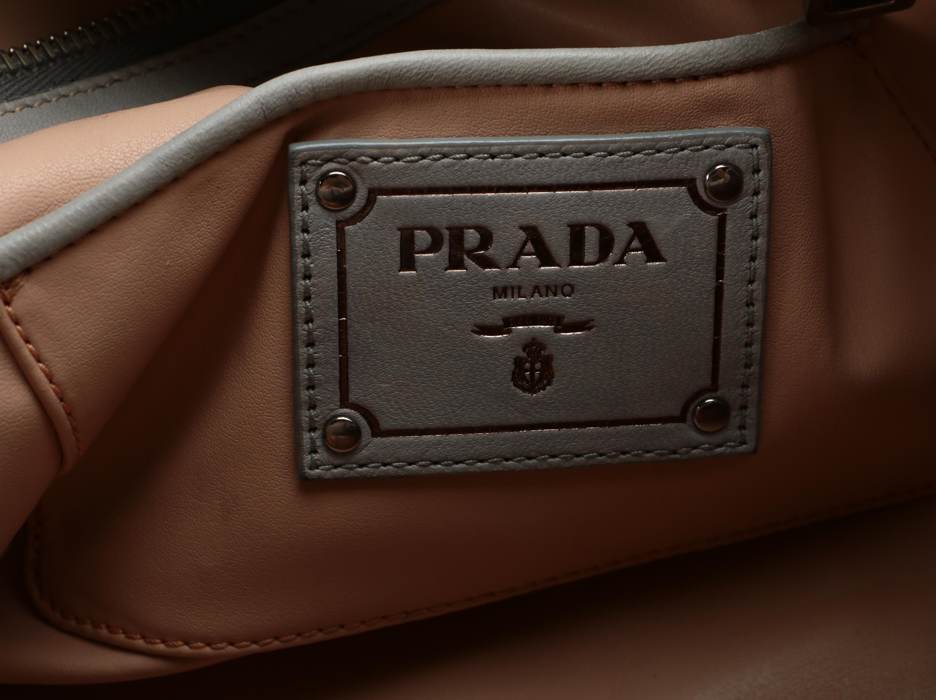 Prada Light Gray Gauffre Leather Handbag