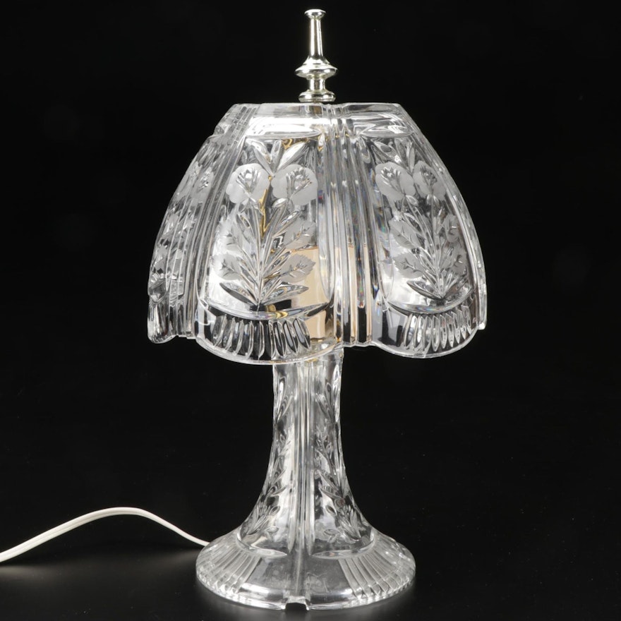 Etched Crystal Boudoir Lamp
