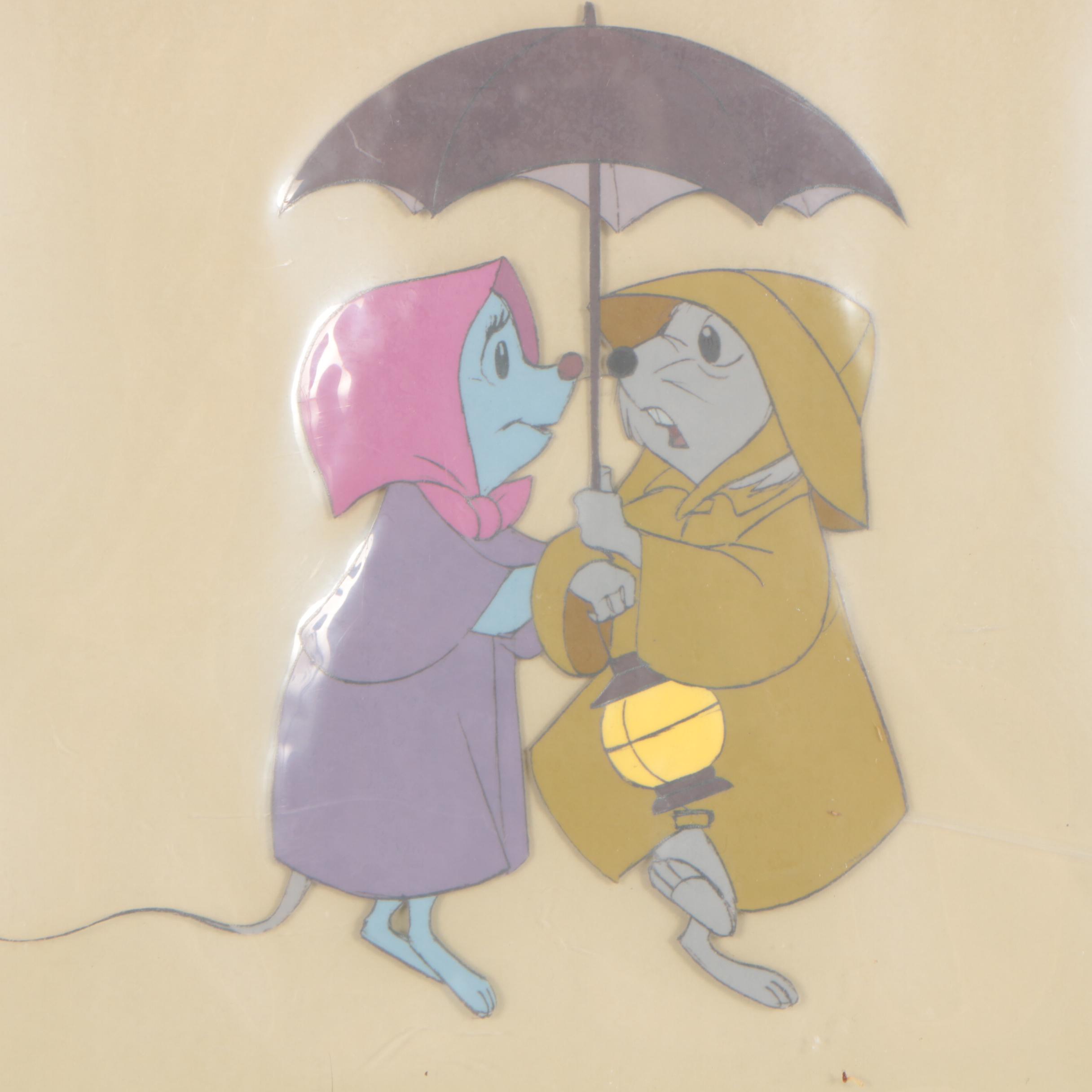 Disney "The Rescuers" Production Cel and Disneyland Storyteller Record, 1977