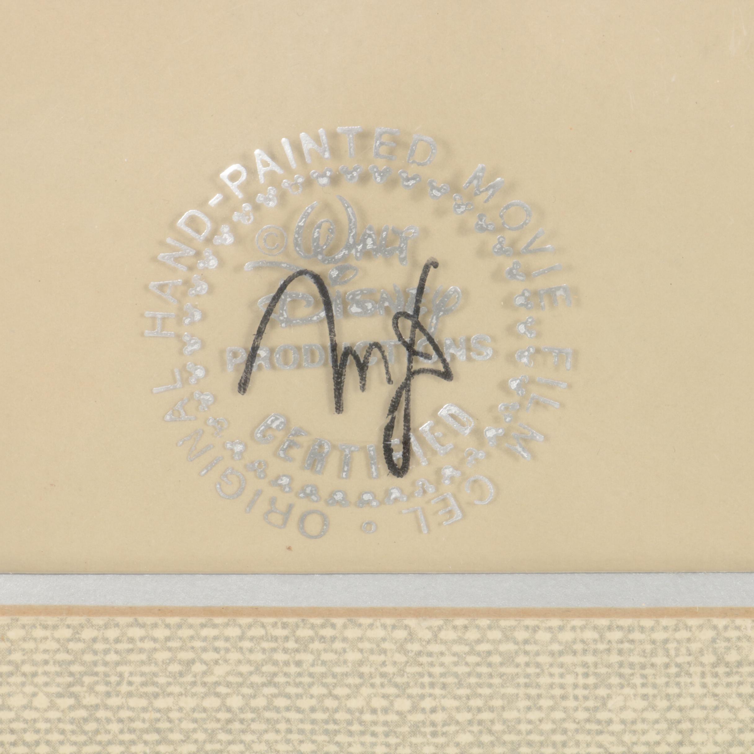 Disney "The Rescuers" Production Cel and Disneyland Storyteller Record, 1977