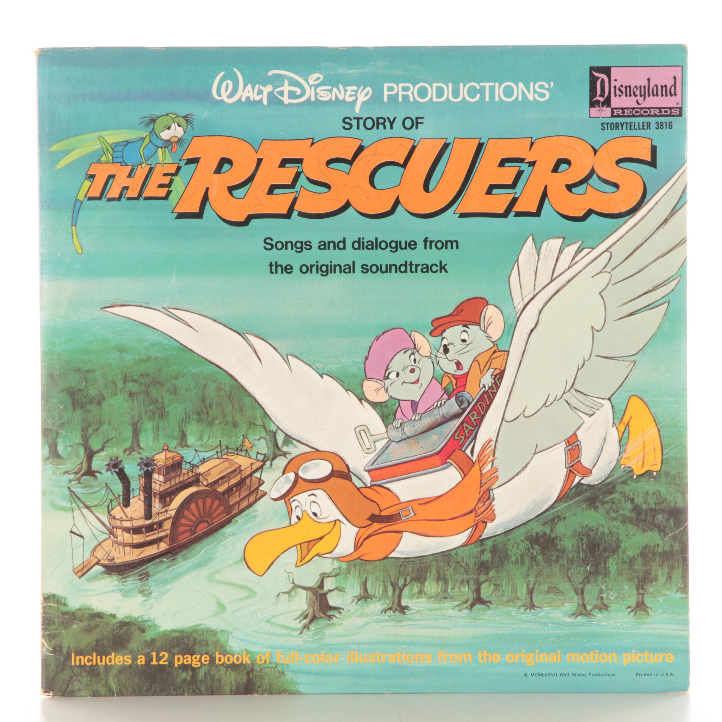 Disney "The Rescuers" Production Cel and Disneyland Storyteller Record, 1977