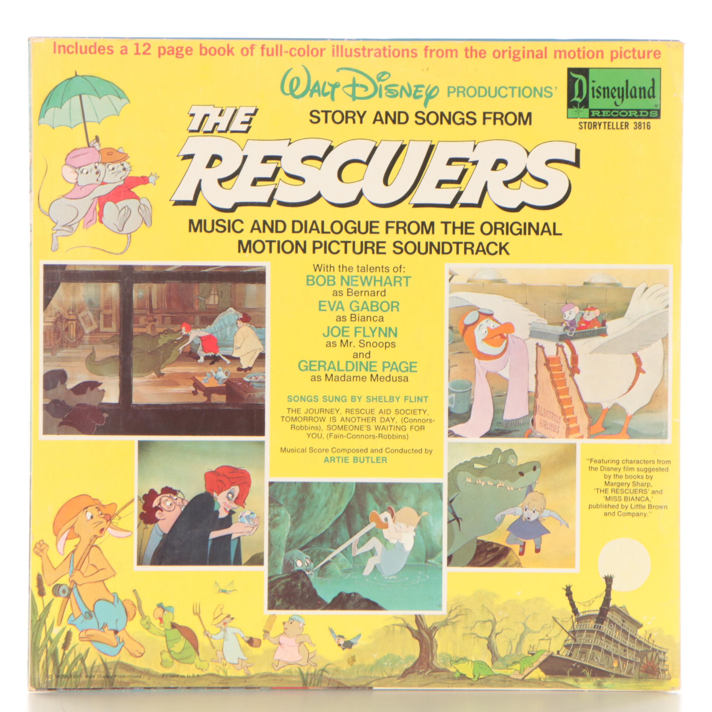 Disney "The Rescuers" Production Cel and Disneyland Storyteller Record, 1977