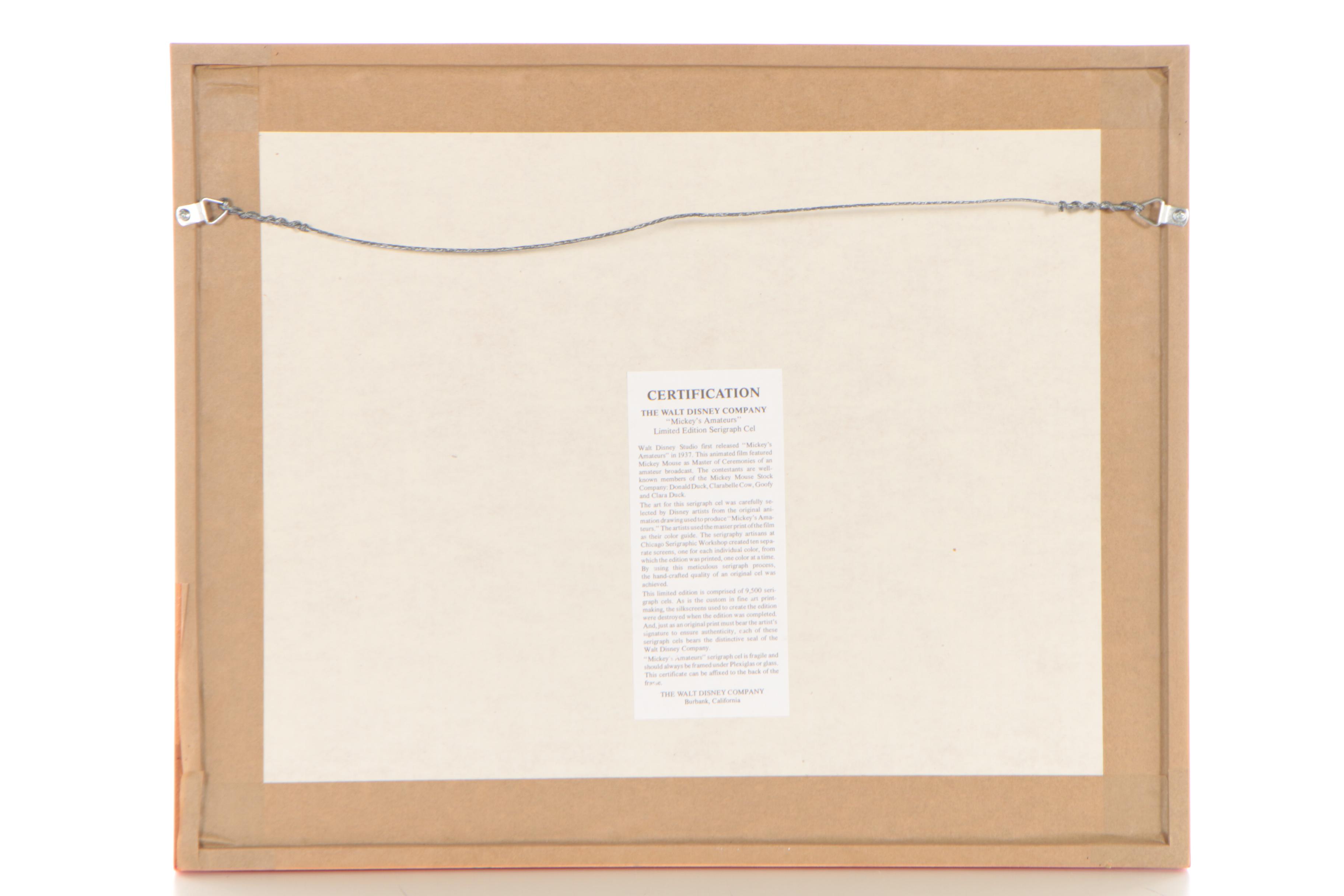 Disney "Mickey's Amateurs" Sericel, Circa 1990