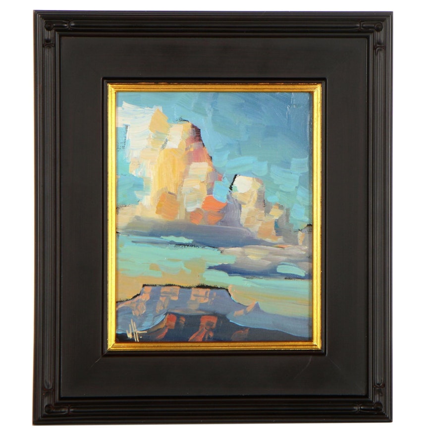 William Hawkins Landscape Oil Painting "Mesa Sky," 2021